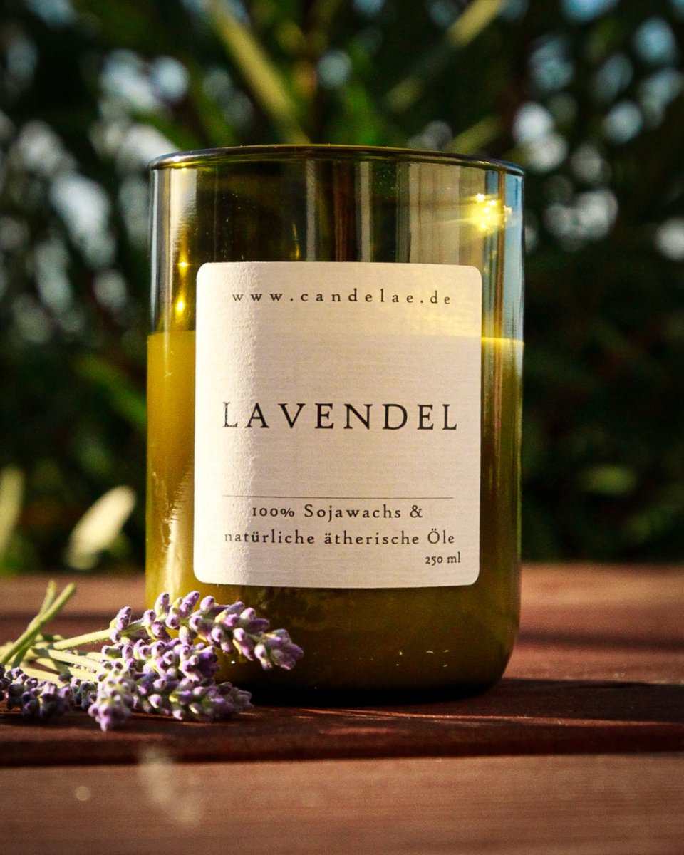 Lavendel-Duftkerzen von Candelae für entspannende Atmosphäre und Wohlbefinden