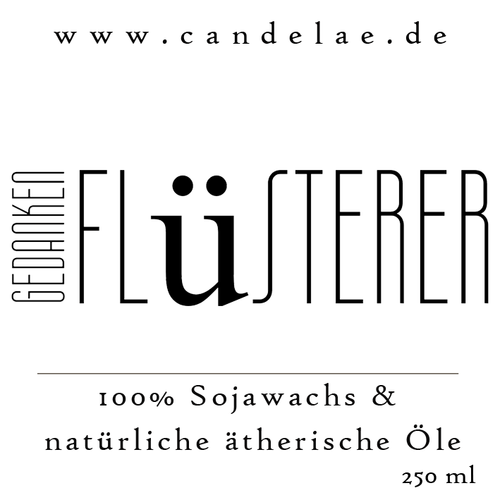 Handgefertigte Duftkerze Gedankenflüsterer aus Sojawachs mit sieben ätherischen Ölen für Konzentration und Frische