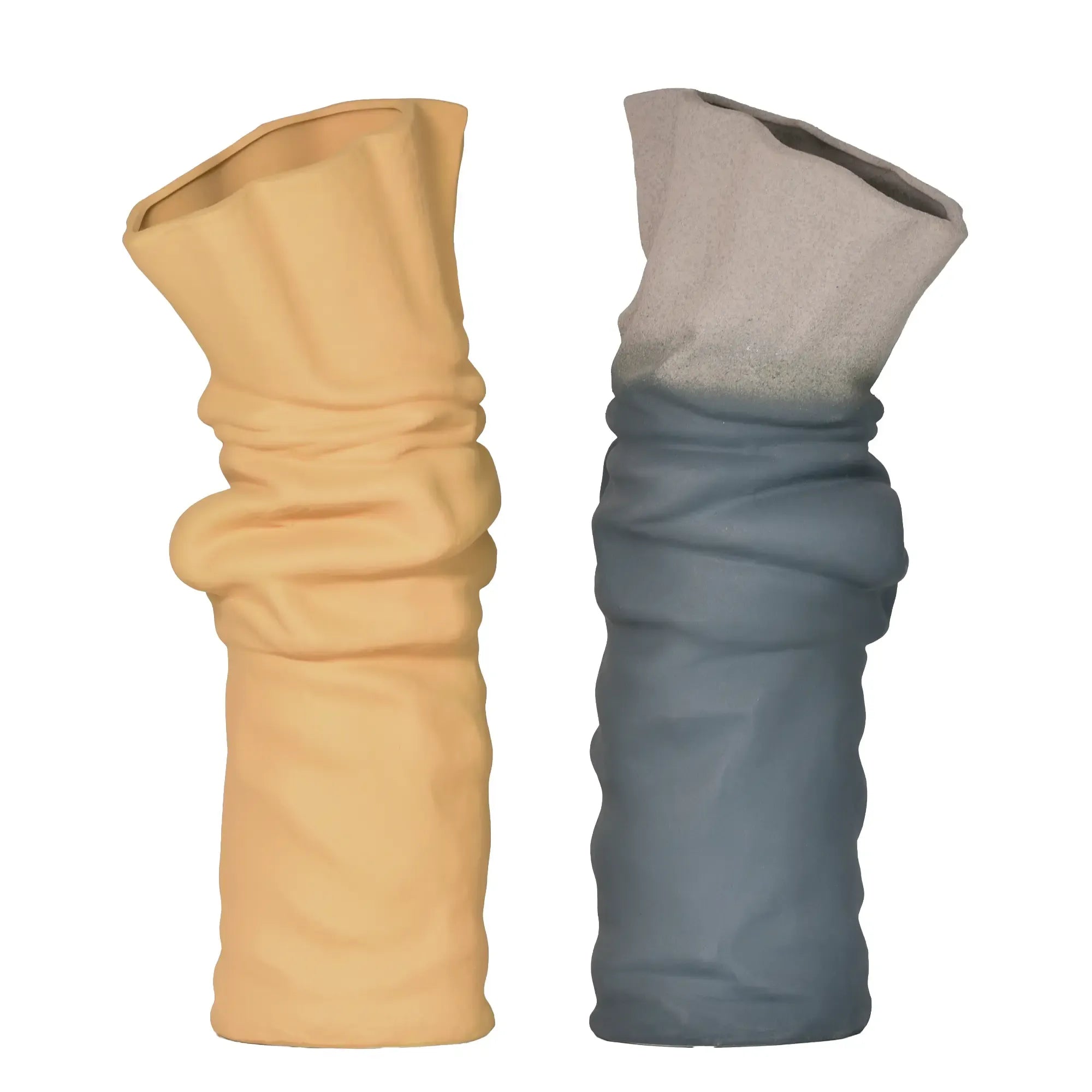 Keramikvase - handgemachte Designvase - Skulpturale Standvase Ondula Terrae