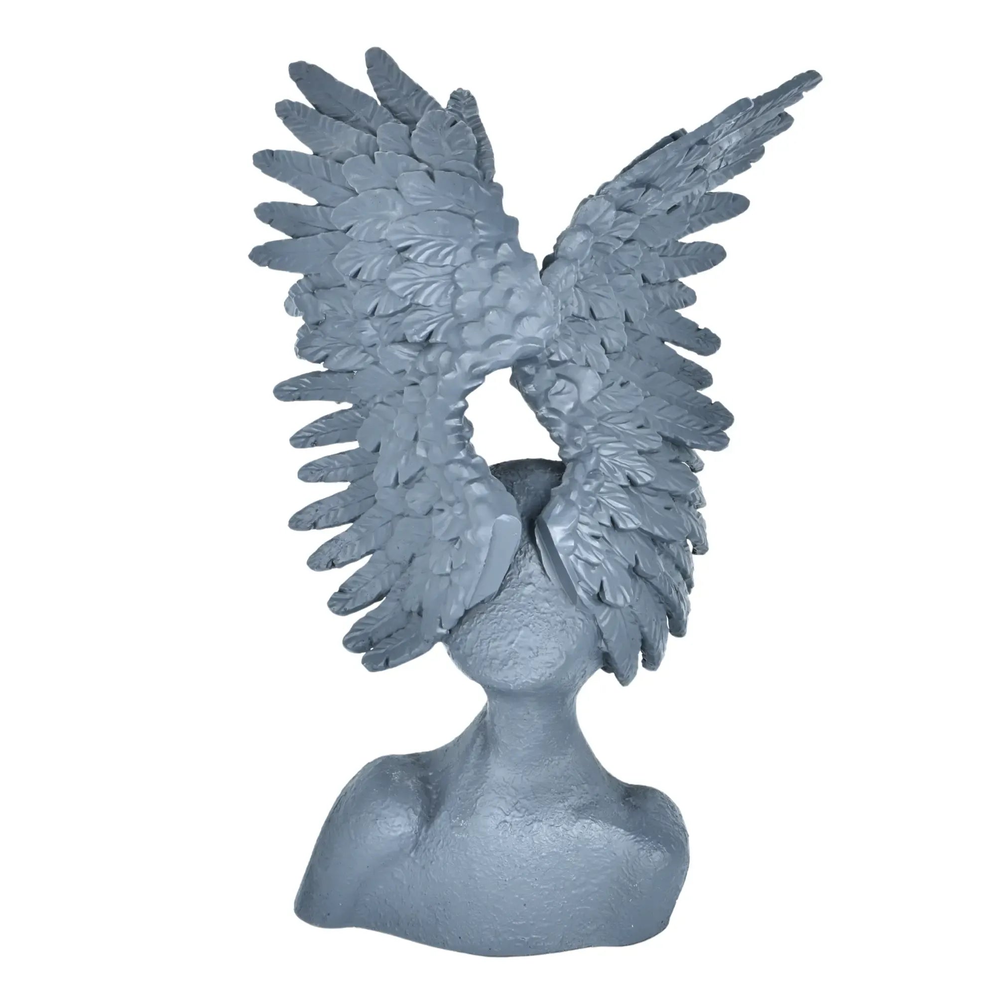 Dekofigur - Skulptur geflügelte Büste Ailes Argentées