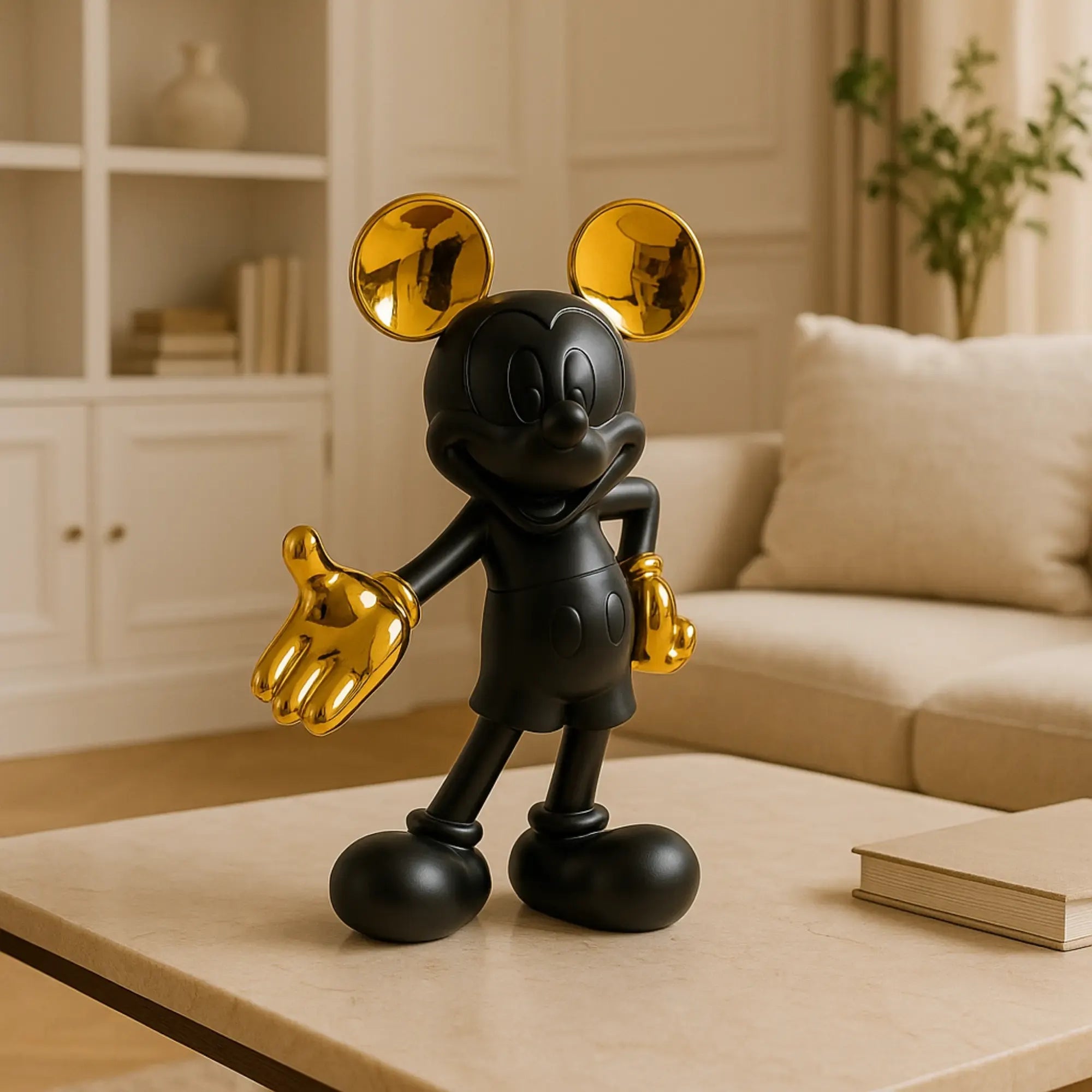 Dekofigur - Mickey Mouse - Pop-Art Micky Maus Sammlerfigur Disney mit Goldakzent Iconic Elegance