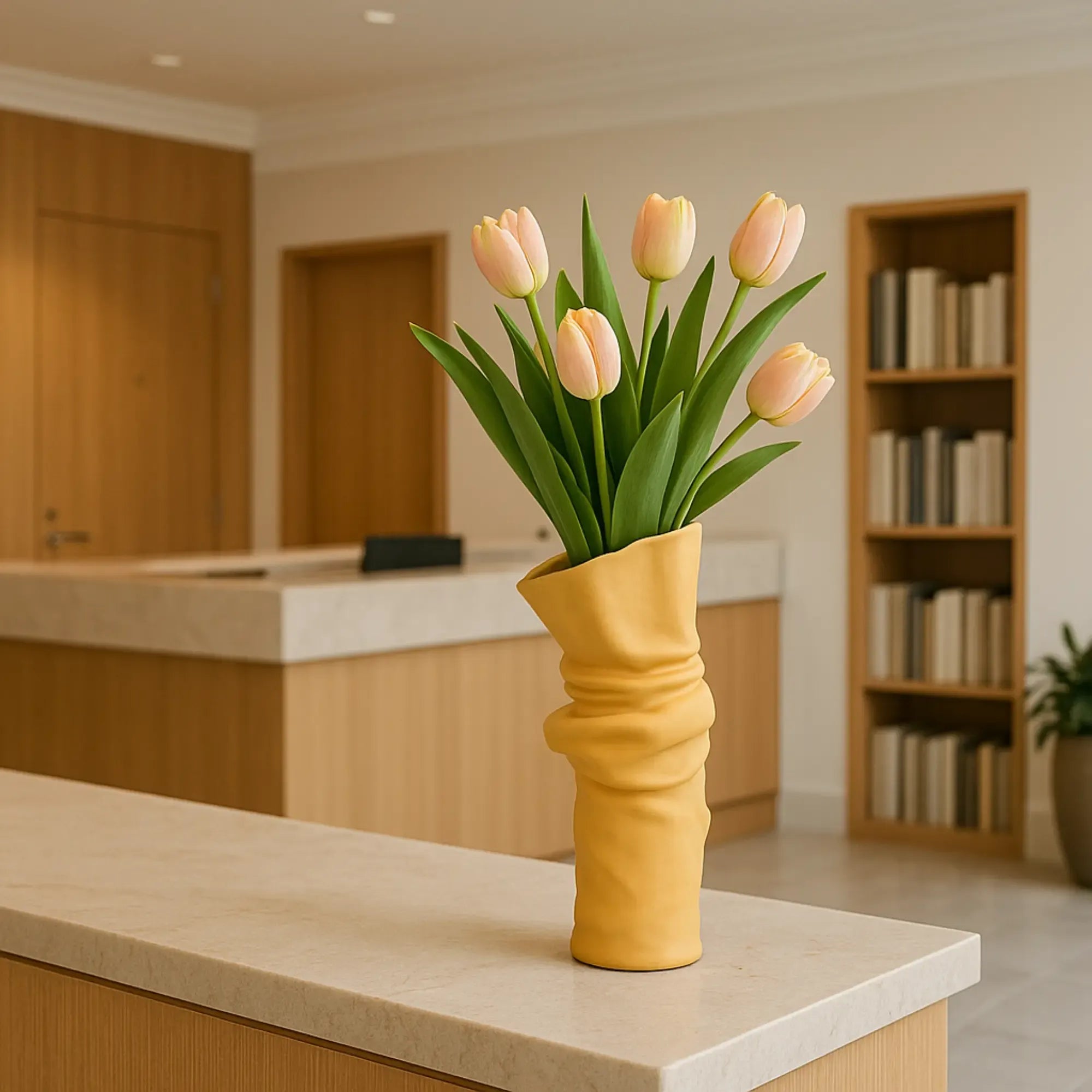 Keramikvase - handgemachte Designvase - Skulpturale Standvase Ondula Terrae