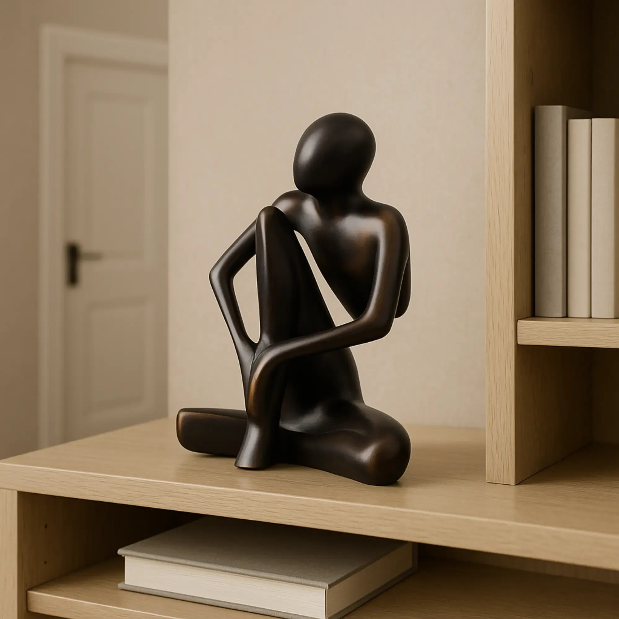 Dekofigur - Abstrakte Denkerfigur - Abstrakte Skulptur Meditative Beobachterfigur Contemplatio