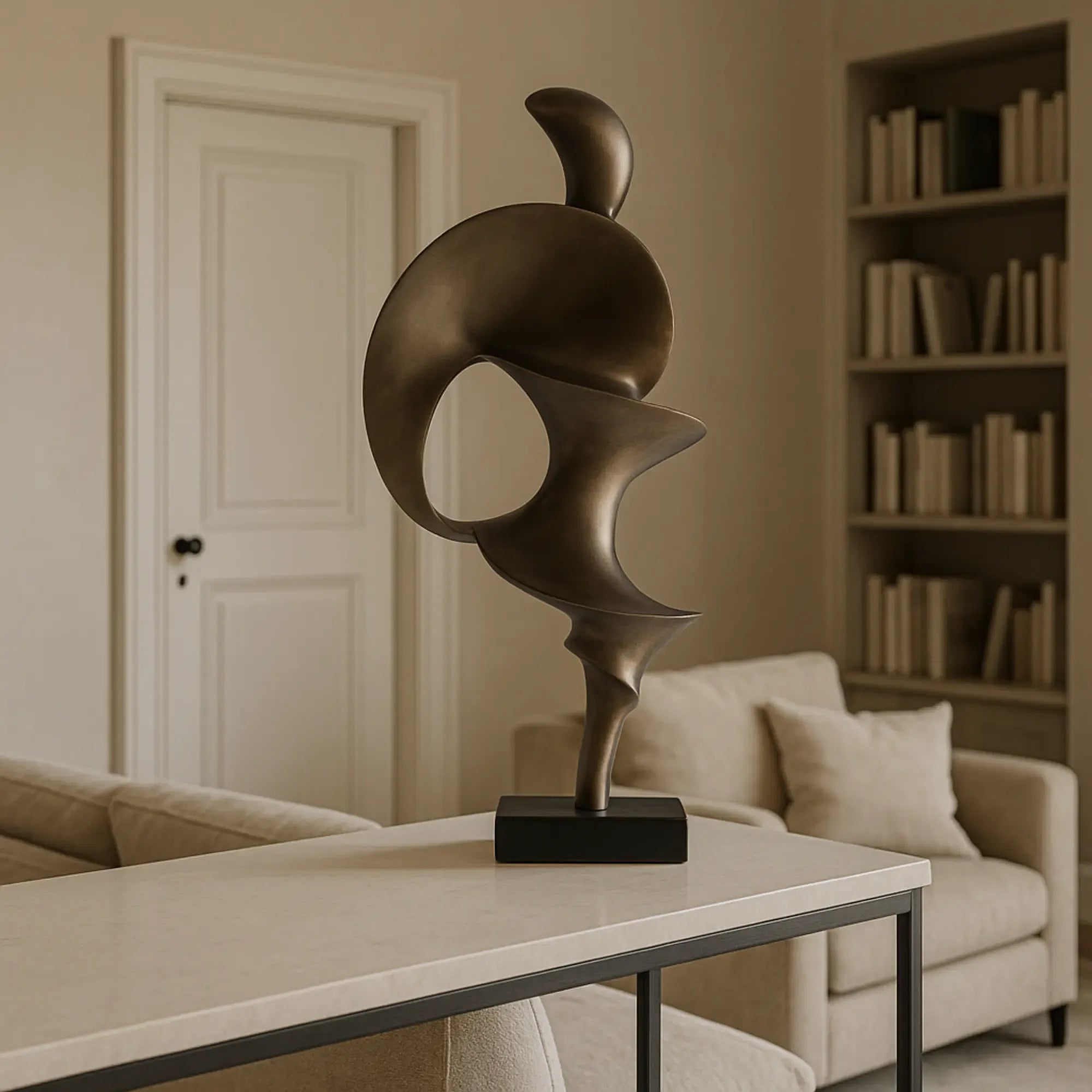 Dekoskulptur - Abstraktes Designer Objekt - Skulptur Abstrakte Wellen-Spirale Ondula Aeterna