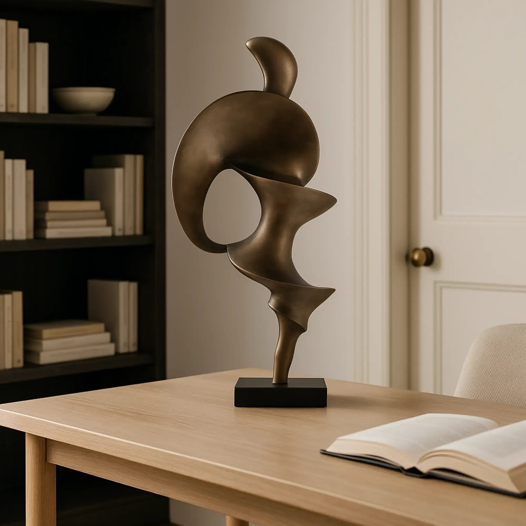 Dekoskulptur - Abstraktes Designer Objekt - Skulptur Abstrakte Wellen-Spirale Ondula Aeterna