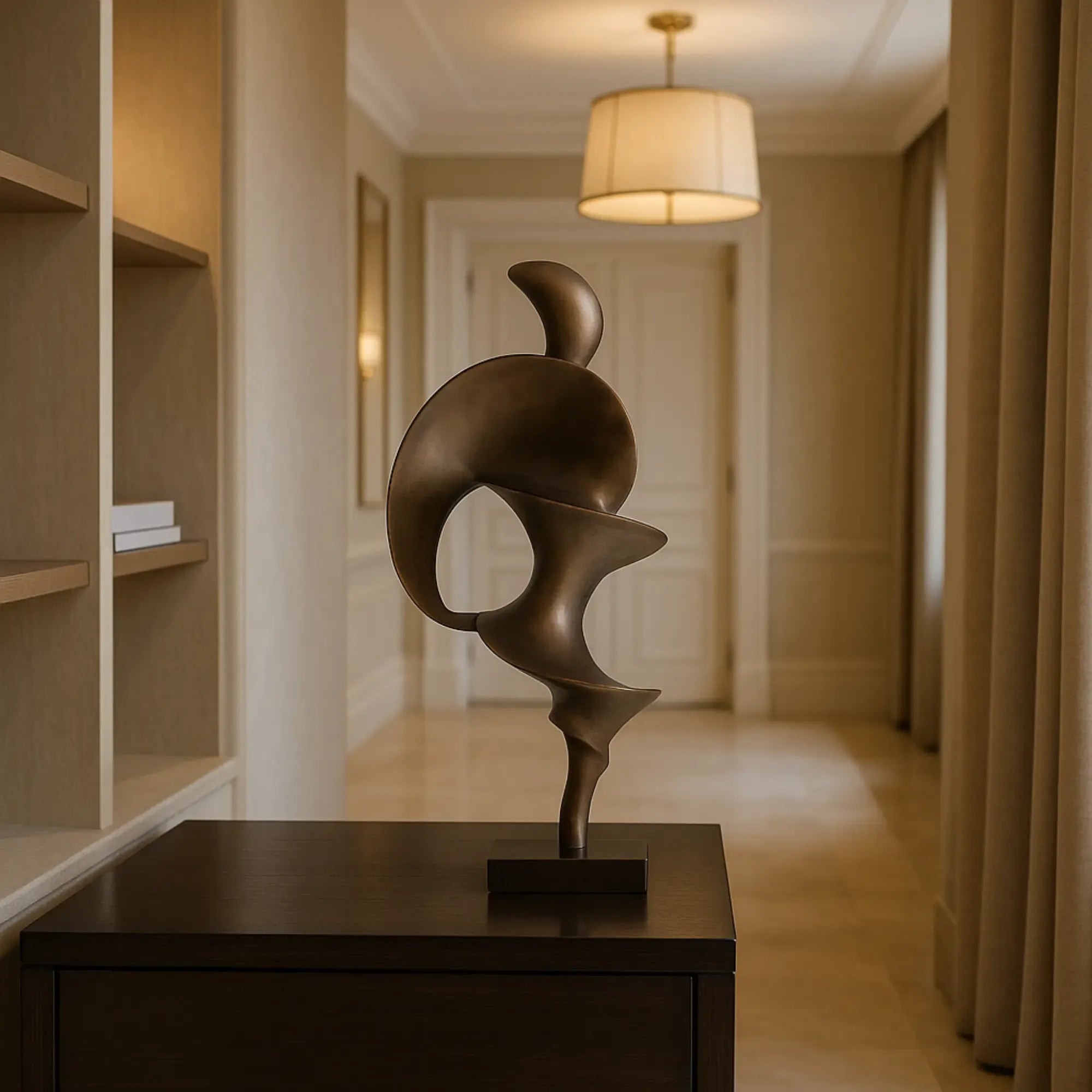 Dekoskulptur - Abstraktes Designer Objekt - Skulptur Abstrakte Wellen-Spirale Ondula Aeterna