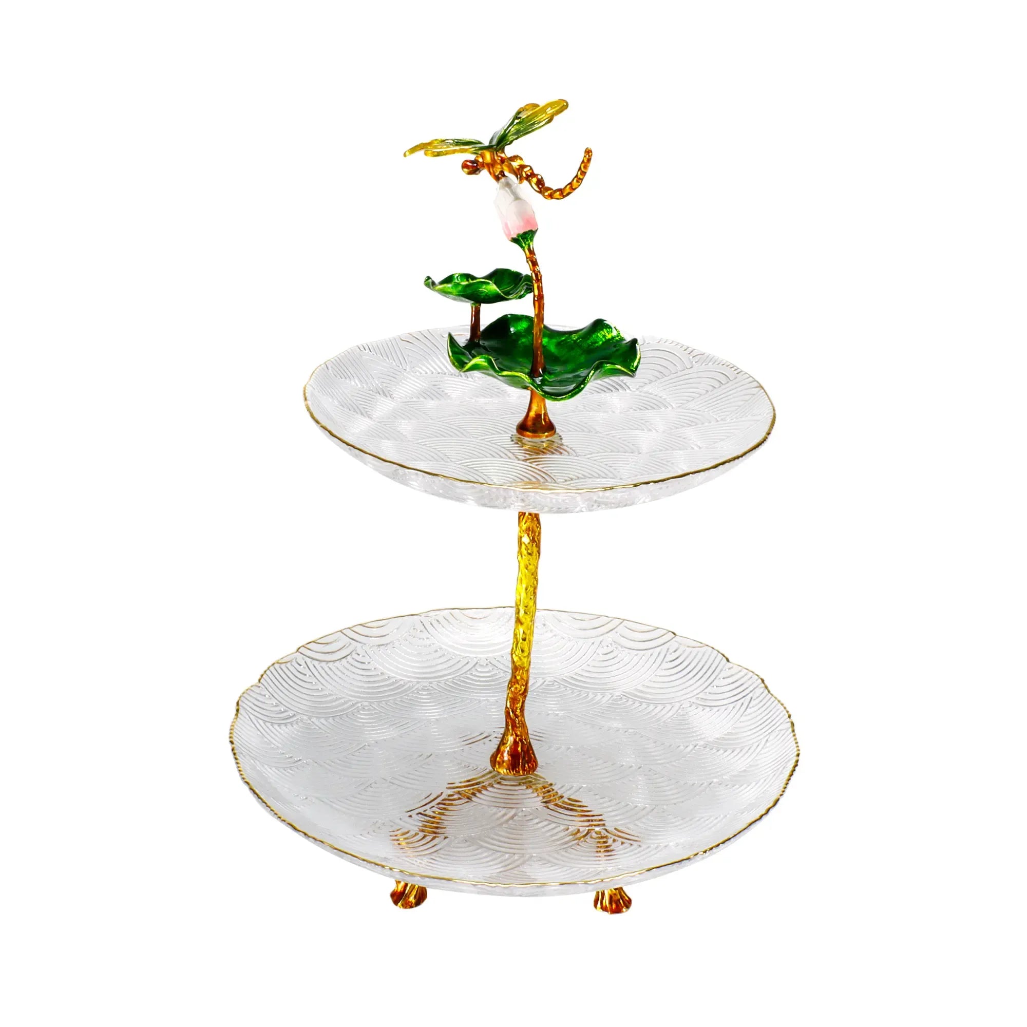 Dessertetagere - zweistufig Glas - Glasetagere klassische Etagere Libelle