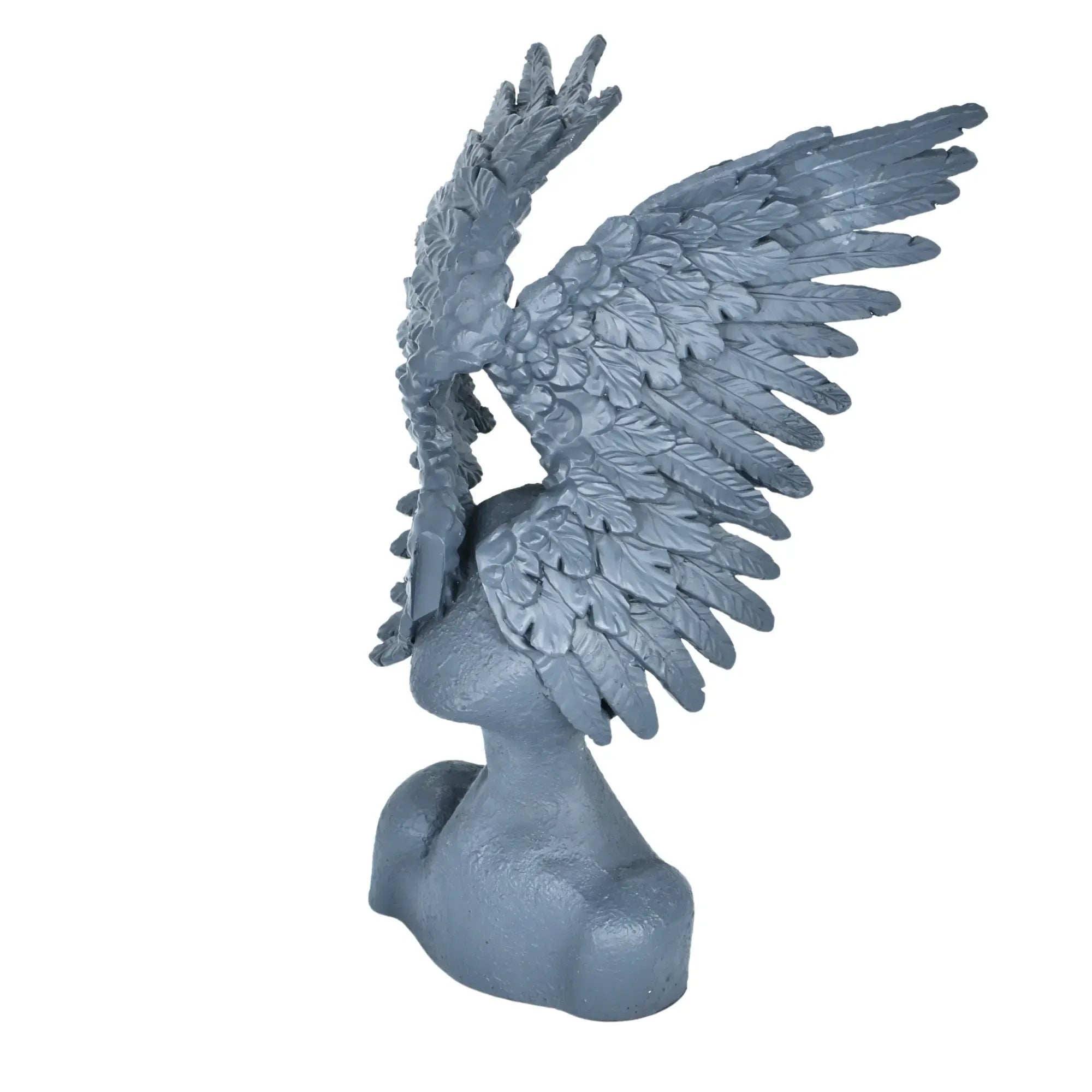 Dekofigur - Skulptur geflügelte Büste Ailes Argentées