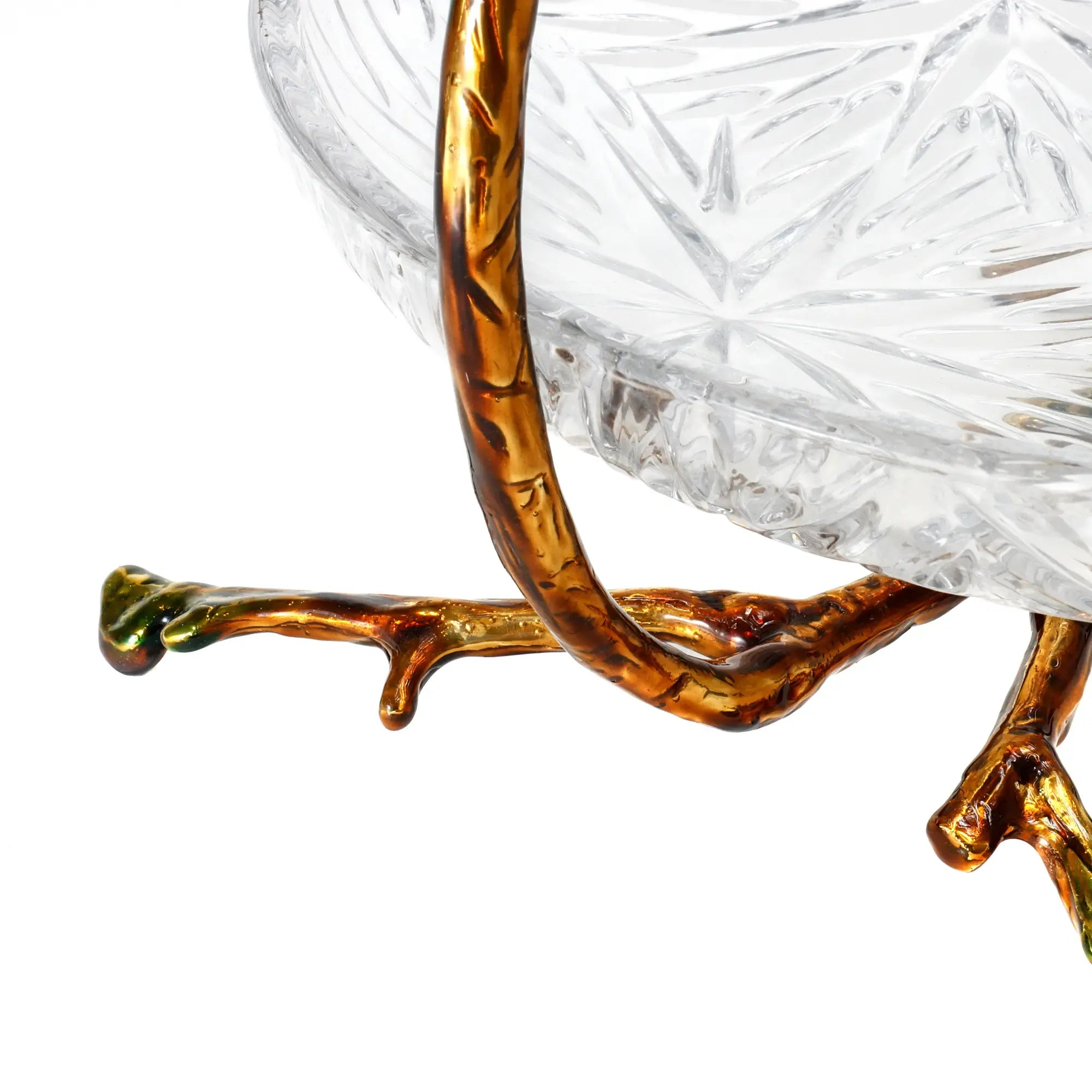 Dessertetagere - zweistufig Glas - Dessertteller klassische Etagere Vögel