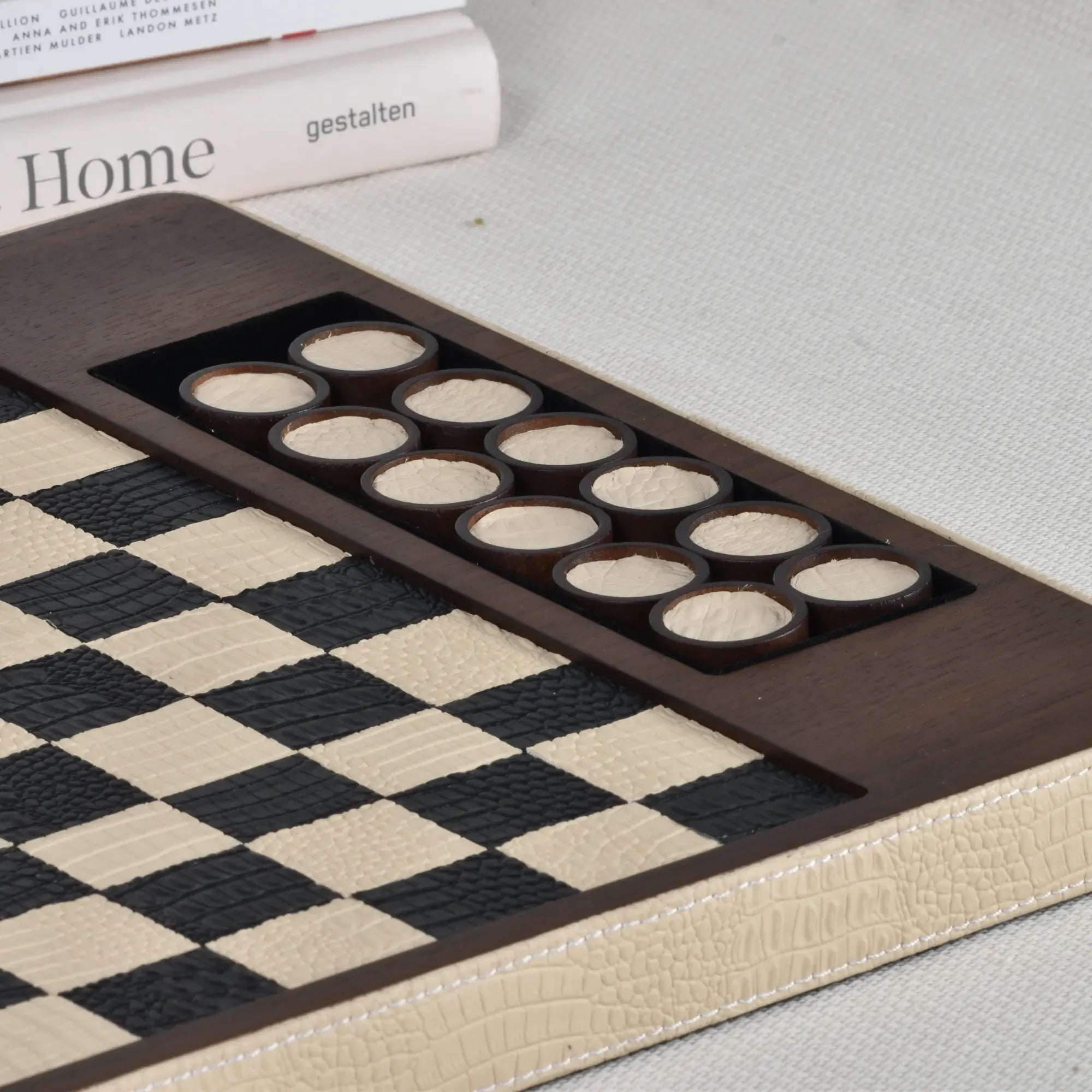 Damespiel - Checkers Brettspiel - Exklusives Strategiespiel Elegance Checkers Damespiel