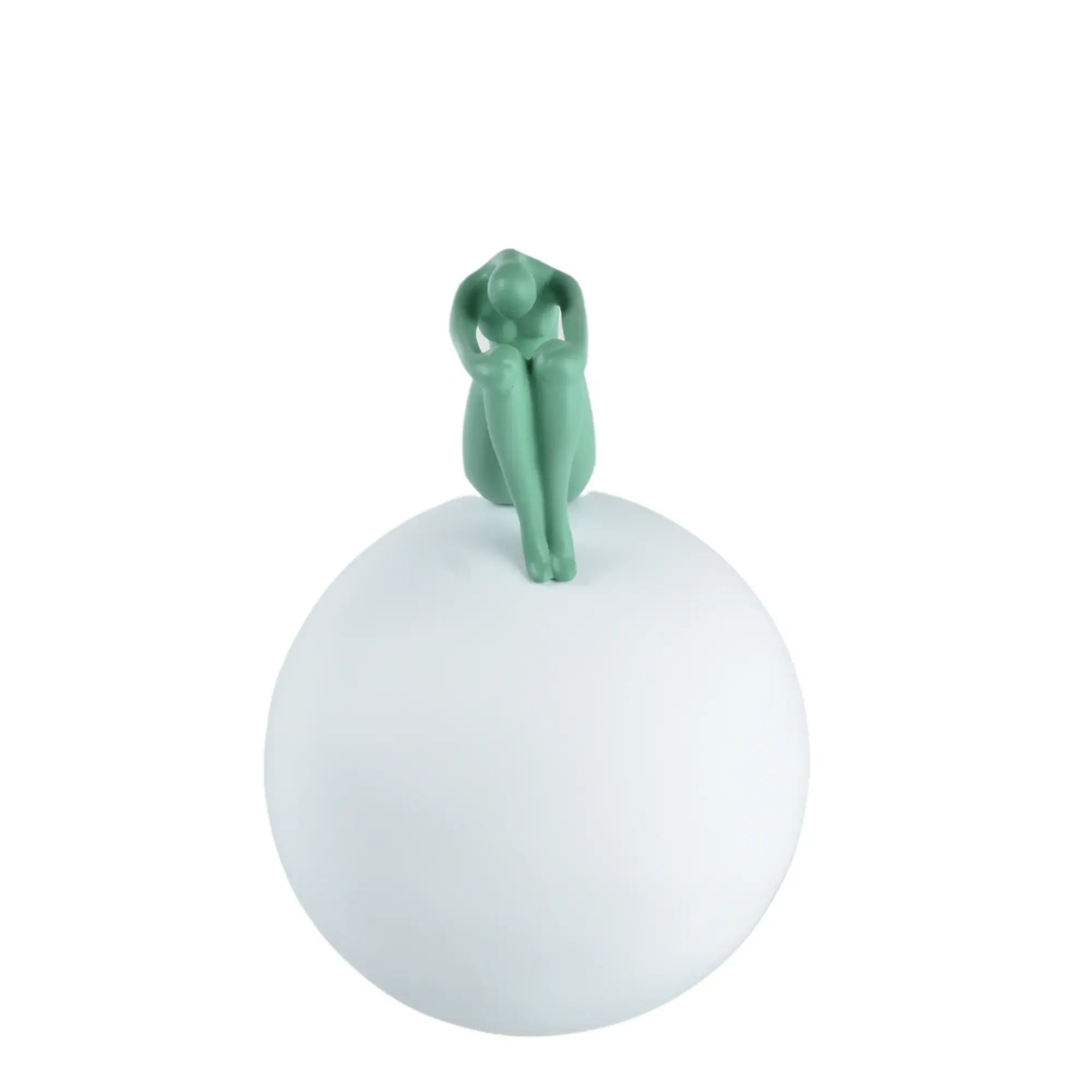 Dekofigur - Mensch auf einer Kugel - Modernes Deko-Objekt Figurenskulptur Réflexion Moderne