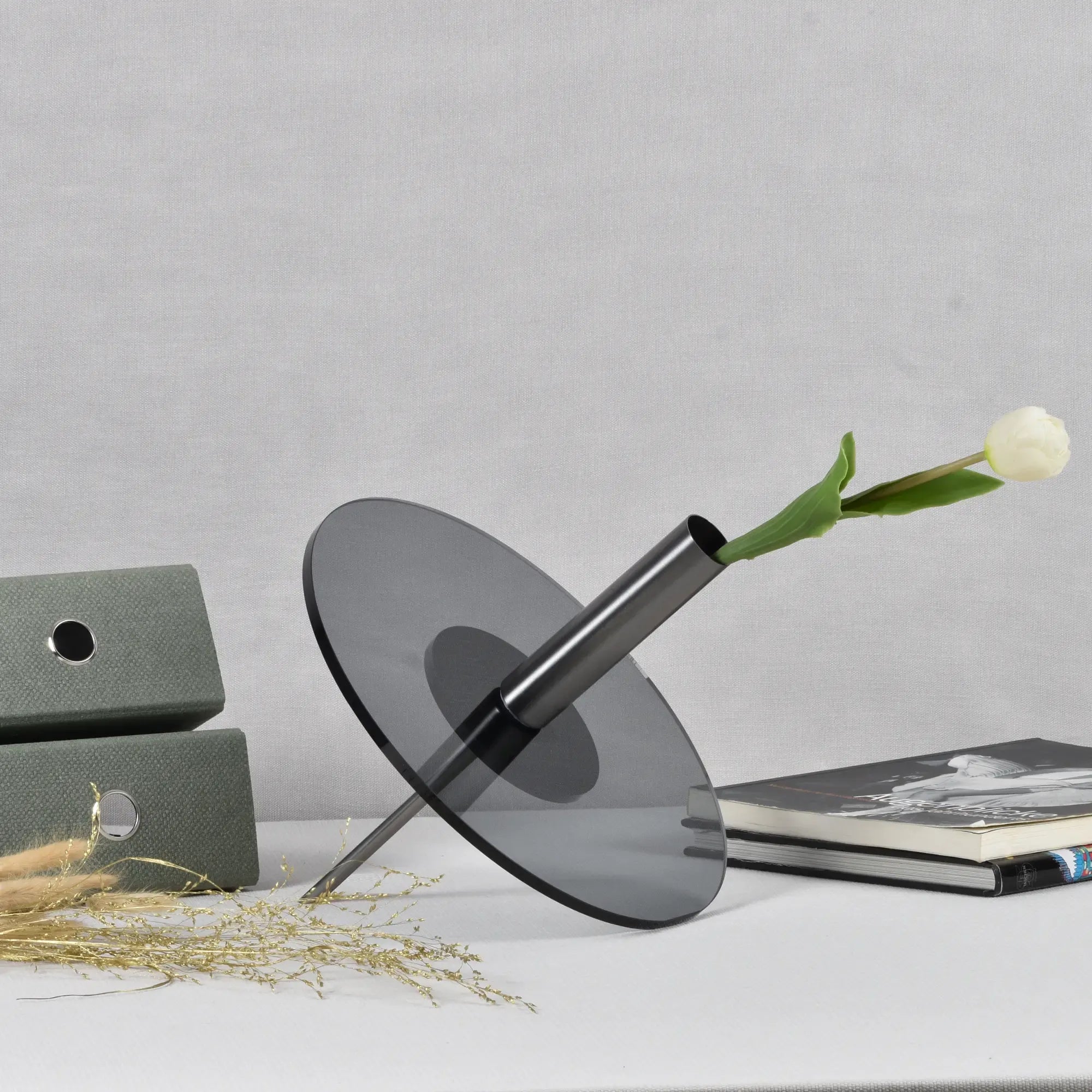 Dekovase - Moderne Design Vase mit Metallständer - Kreiselvaso Giro