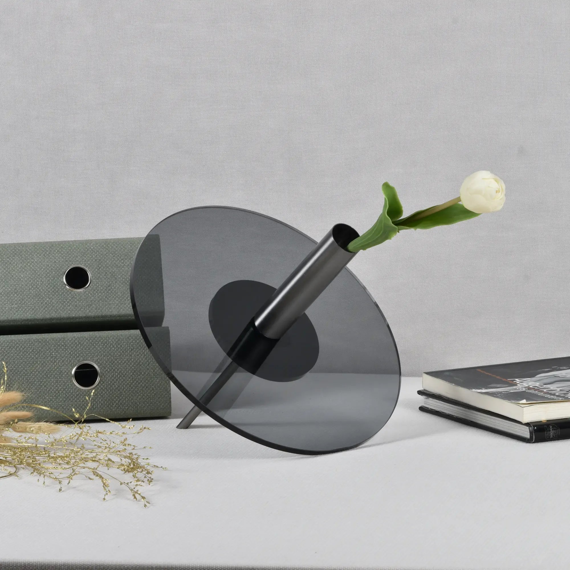 Dekovase - Moderne Design Vase mit Metallständer - Kreiselvaso Giro