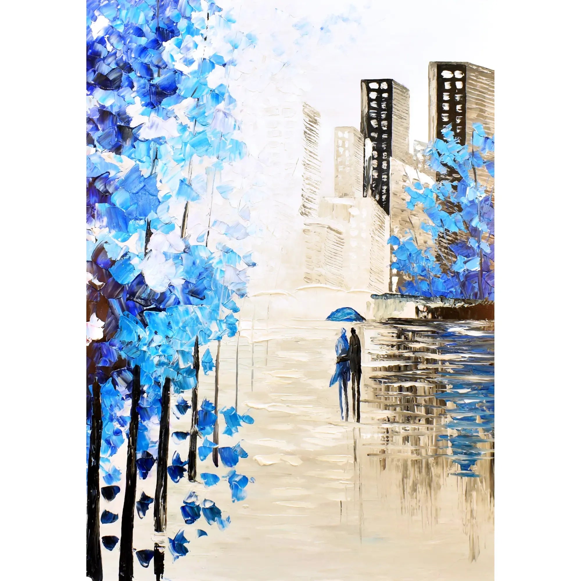 Großes Gemälde - Blauer Spaziergang