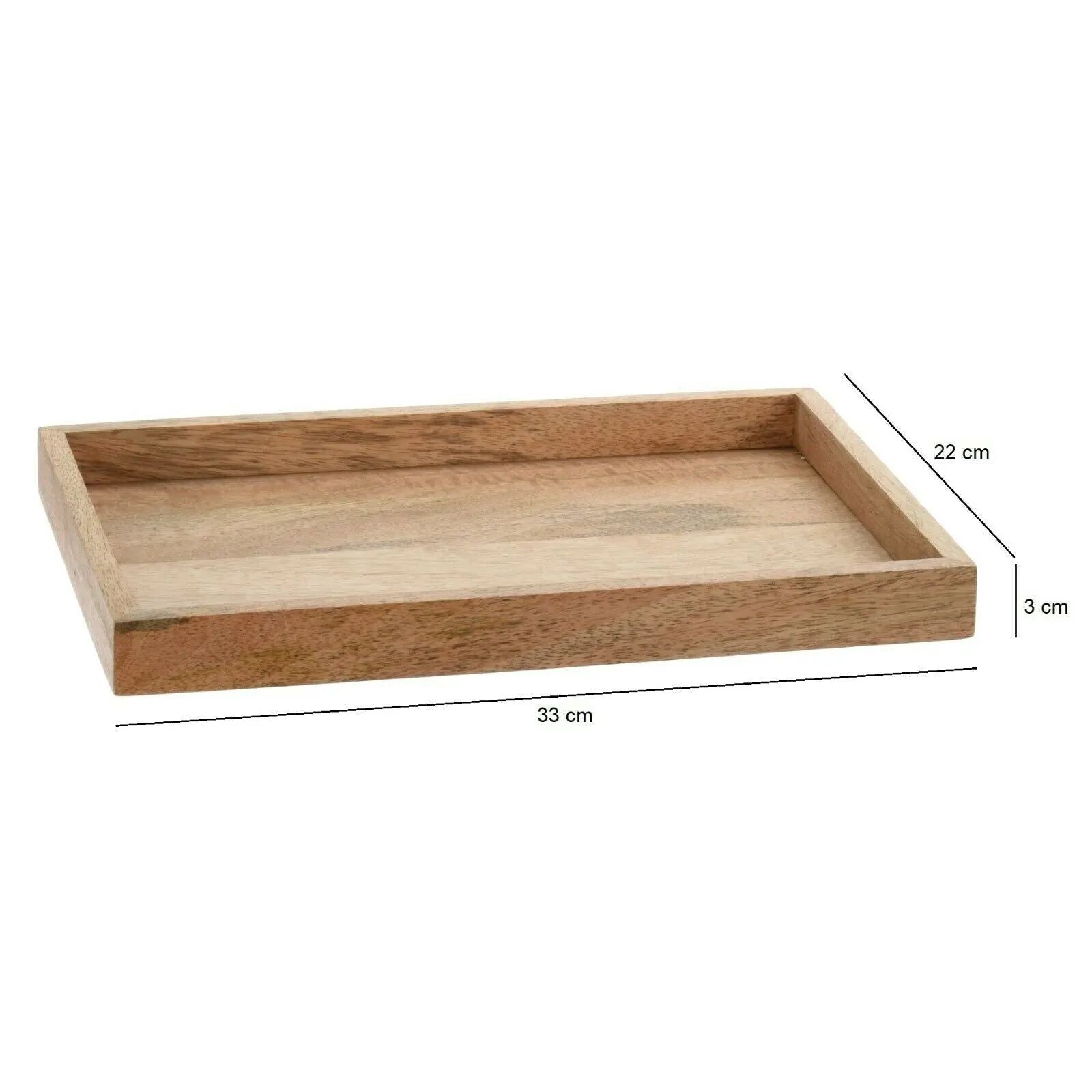 Mangoholz-Tablett 33×22 cm – Dekotablett aus Mango-Holz für natürliche Tischdeko