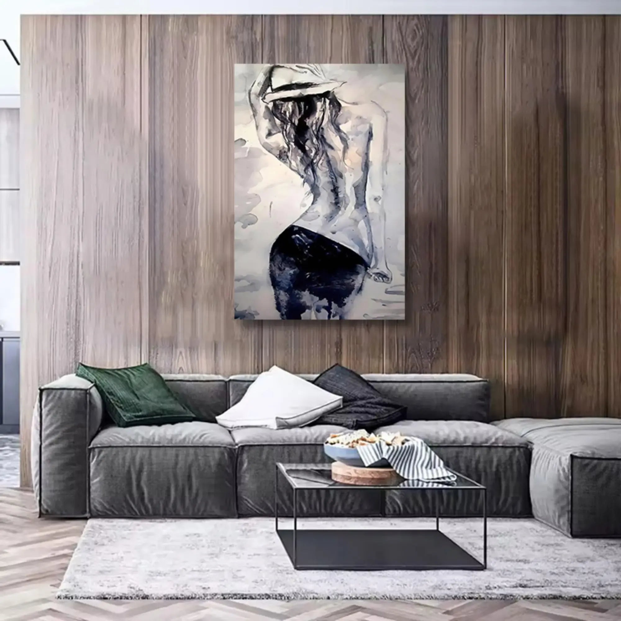 Großes Gemälde - Silhouette der Eleganz