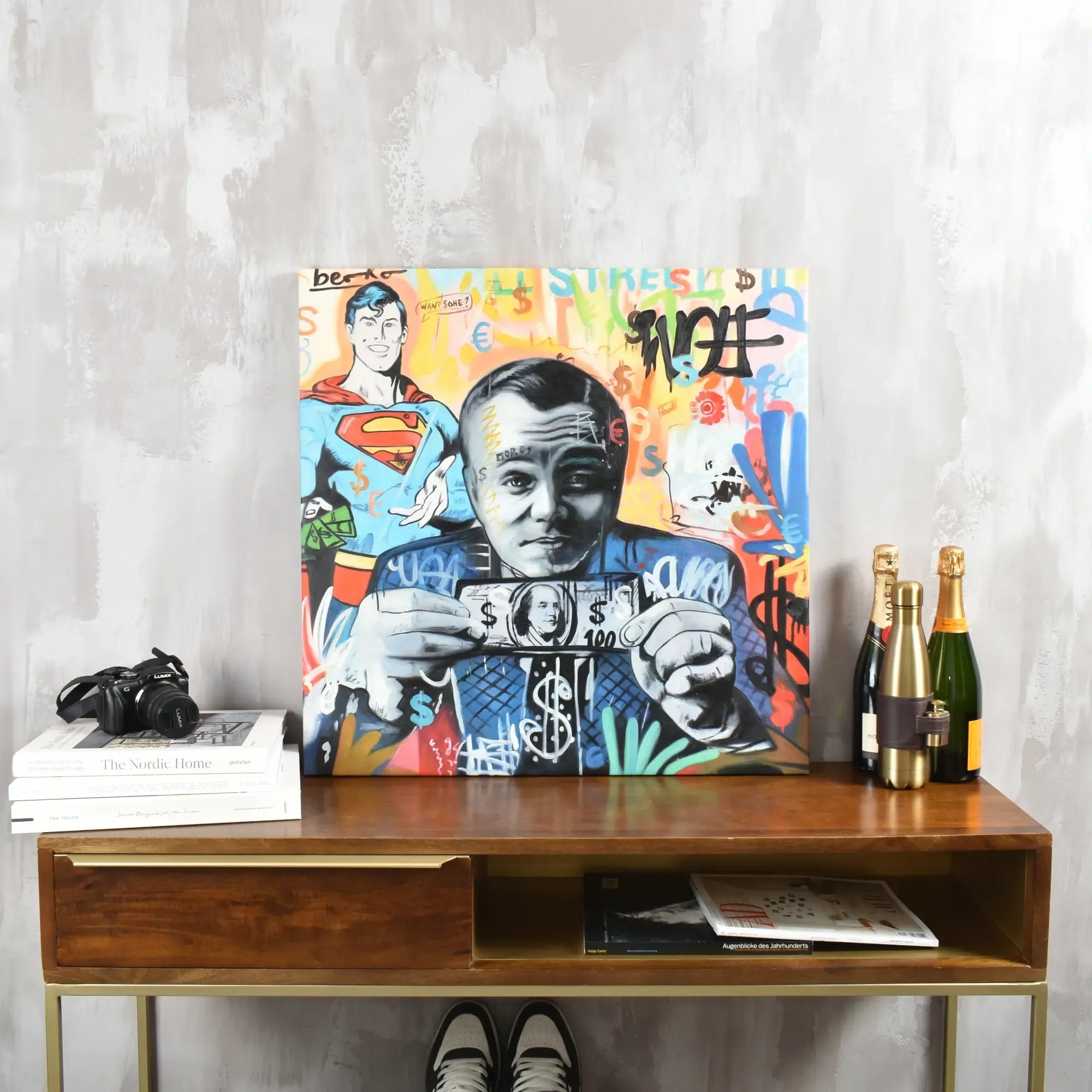 Großes Gemälde - Superman trifft Wall Street