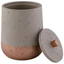 Aufbewahrungsdose aus Beton – Grau mit kupferfarbenem Deckel für Badezimmer