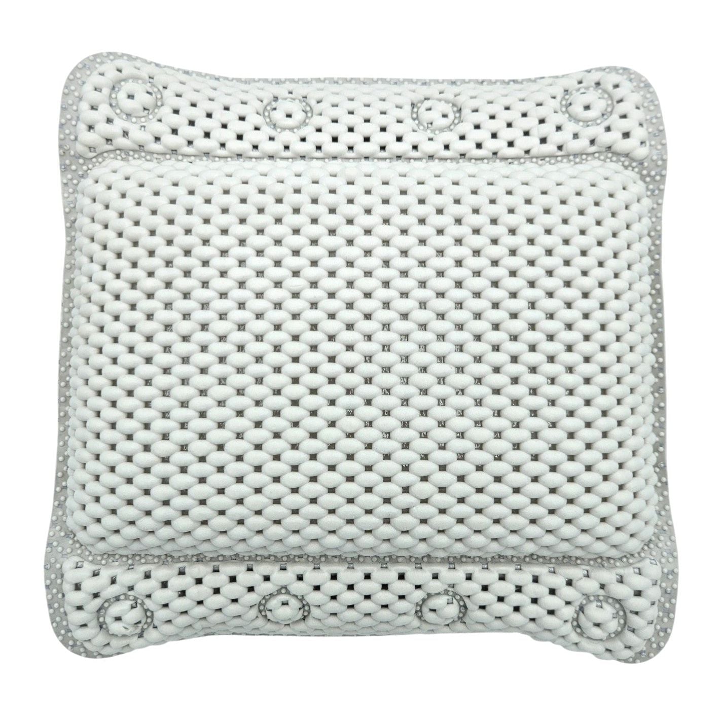 Badewannenkissen grau weiß blau Badekissen mit Saugnäpfen Spa Wannenkissen Kopfkissen