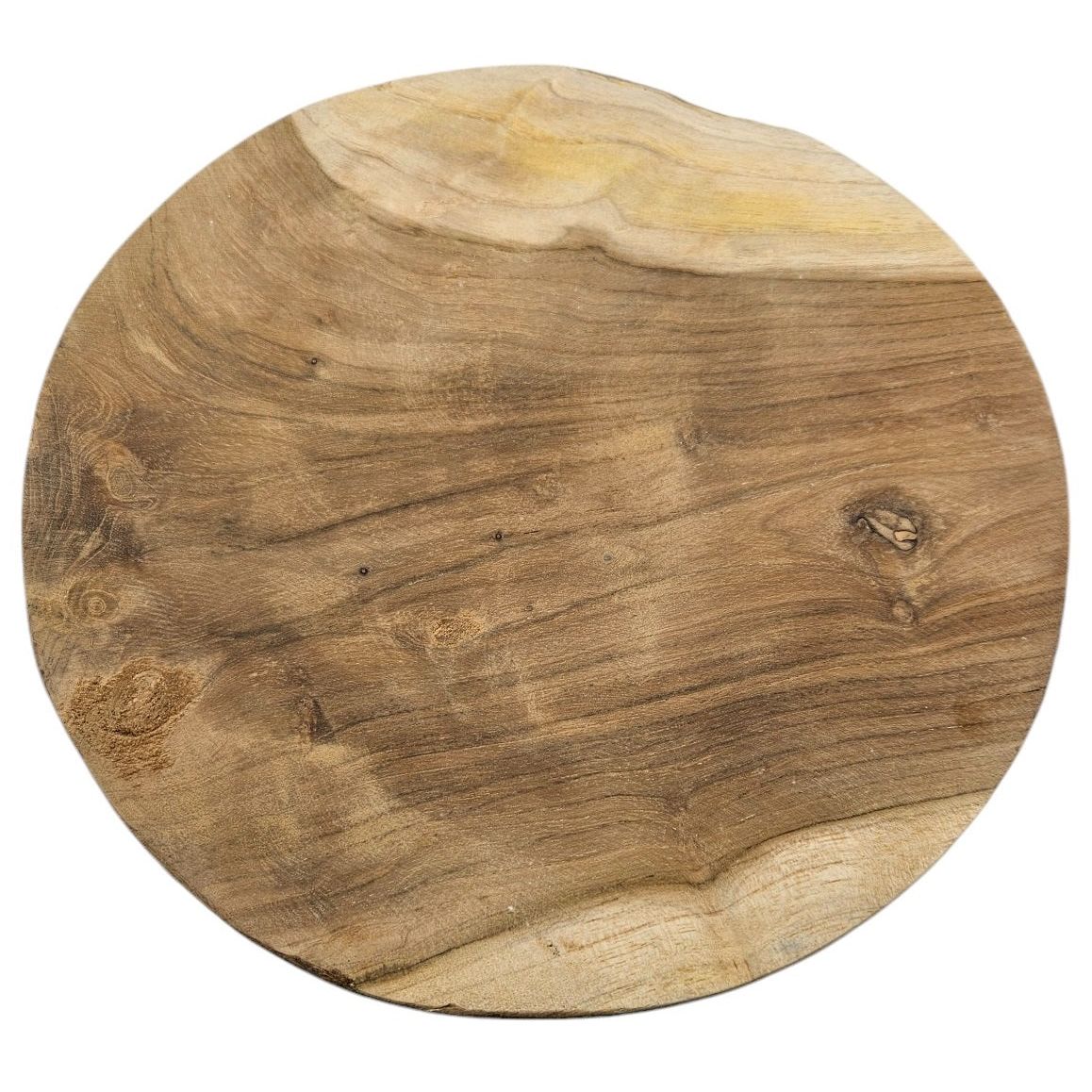 Beistelltisch Teakholz Tisch Natur rund Dekotisch Pflanzentisch Braun Holz Ø25cm