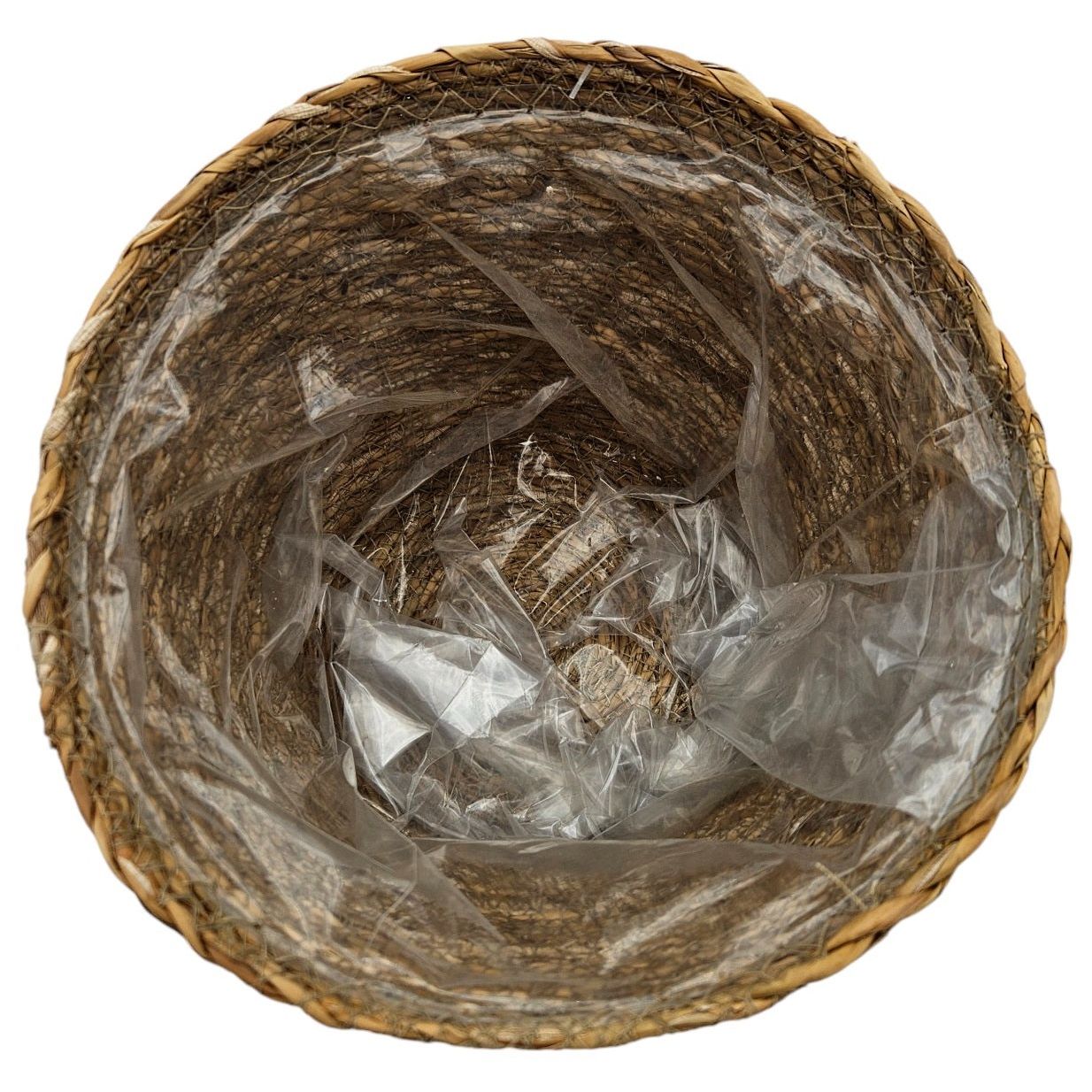 Blumentopf Seegras Ø 20 cm – Kleiner runder Pflanzkorb & Übertopf in Braun