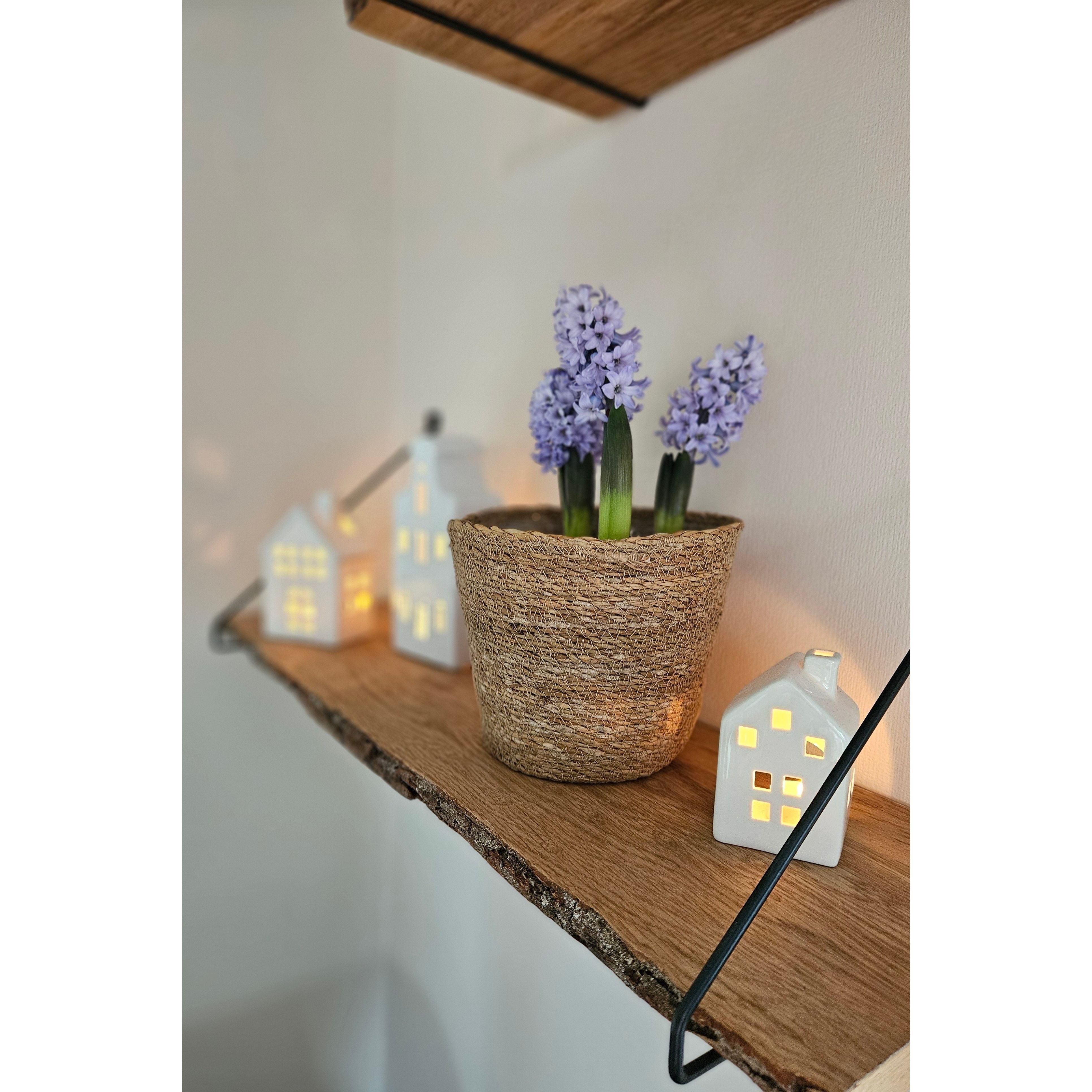 Blumentopf Seegras Ø 20 cm – Kleiner runder Pflanzkorb & Übertopf in Braun