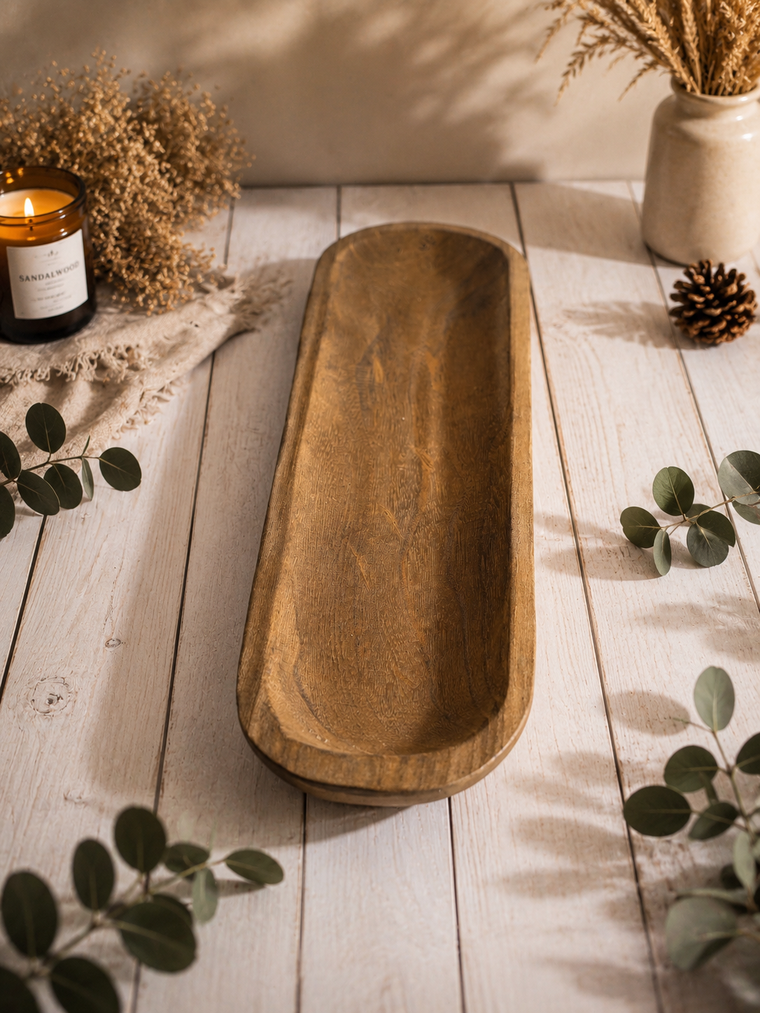 Rustikale Holzschale aus Naturholz – Vintage Teigschale | Deko-Unikat