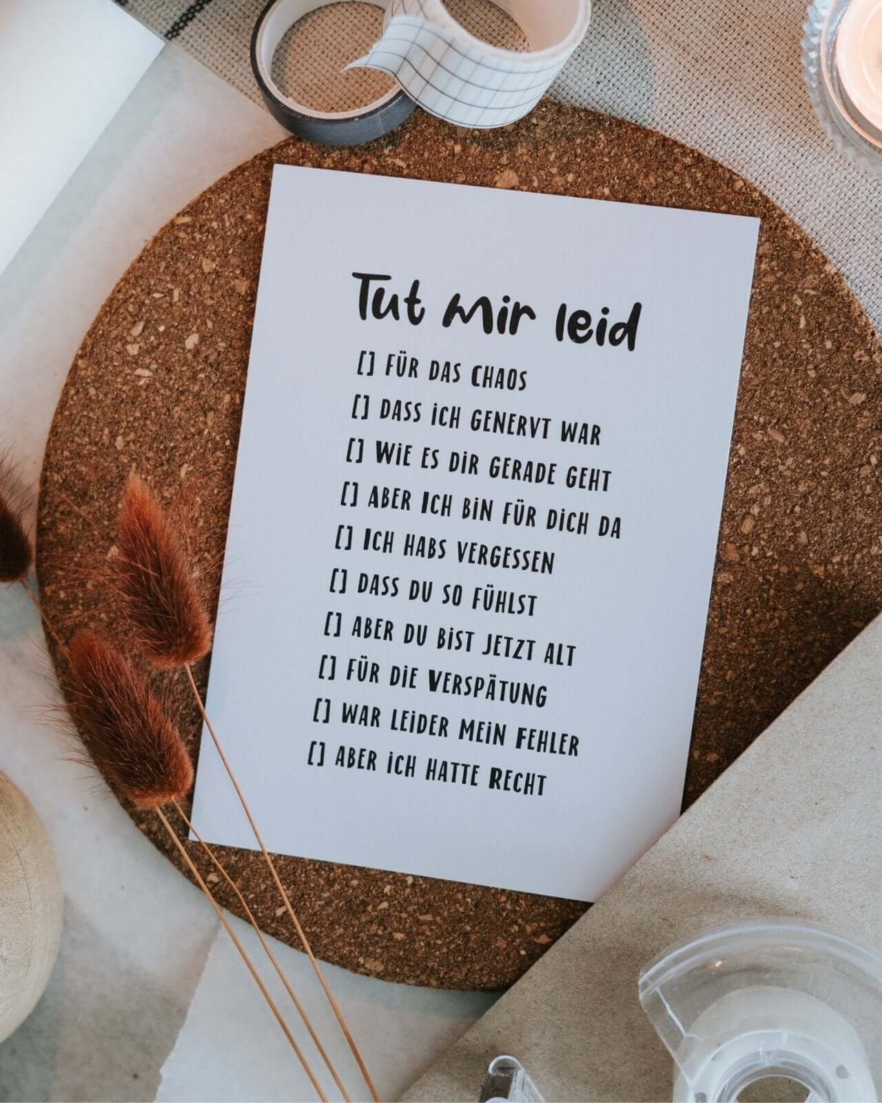 Tut mir leid · Postkarte