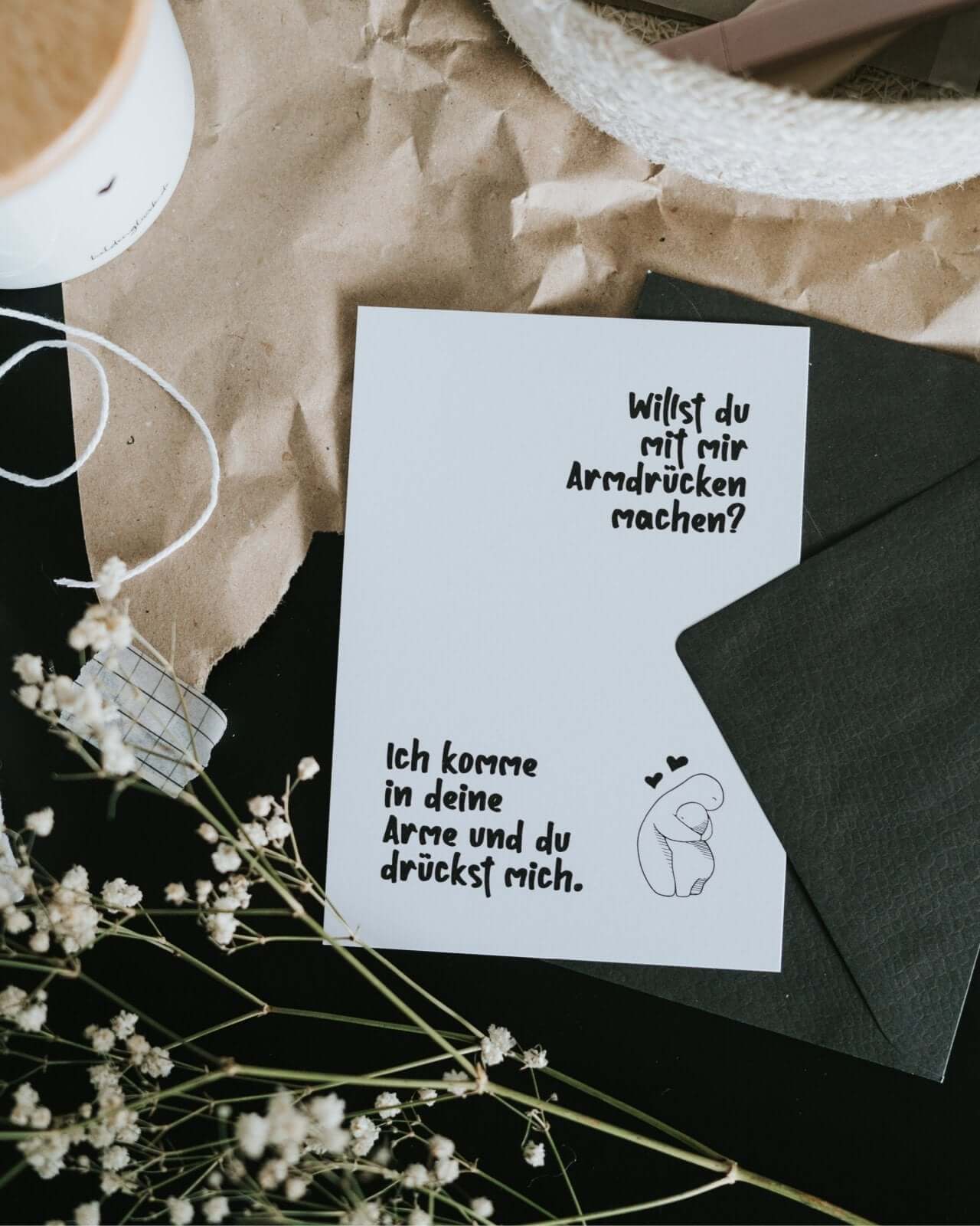 Armdrücken · Postkarte