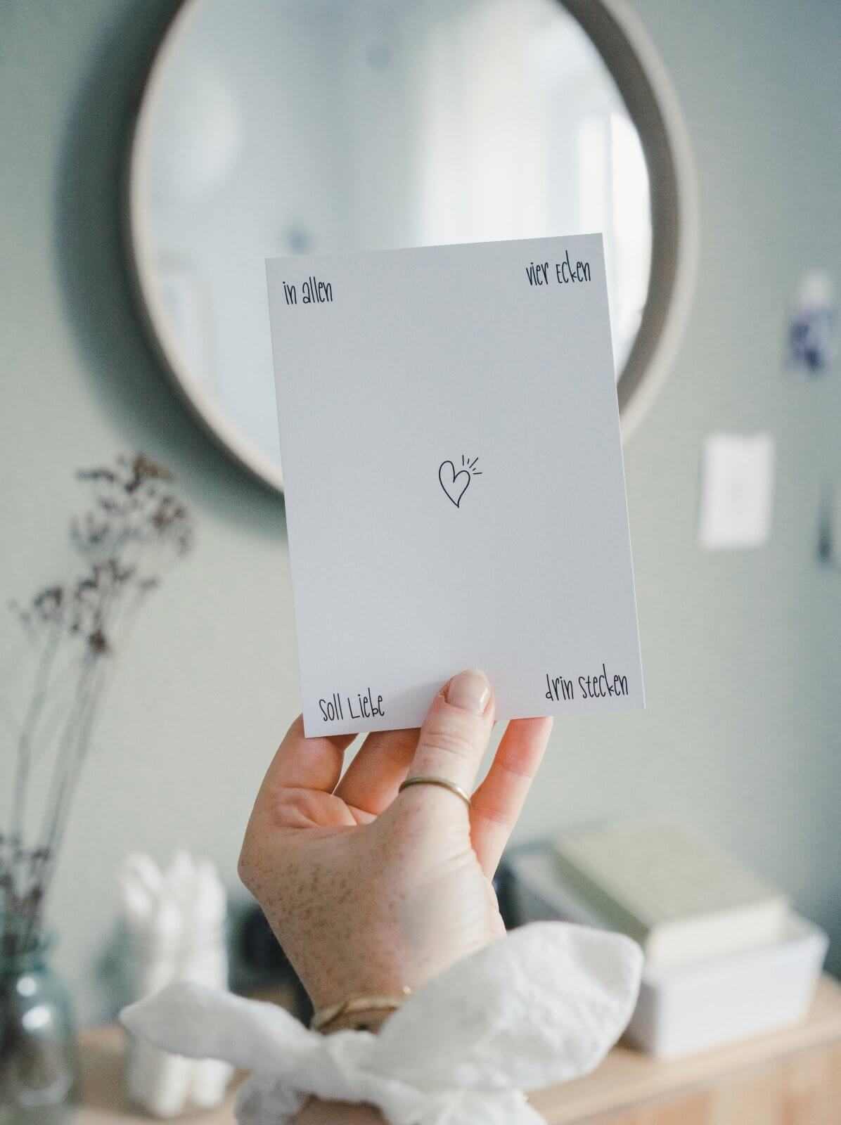 In allen vier Ecken · Postkarte