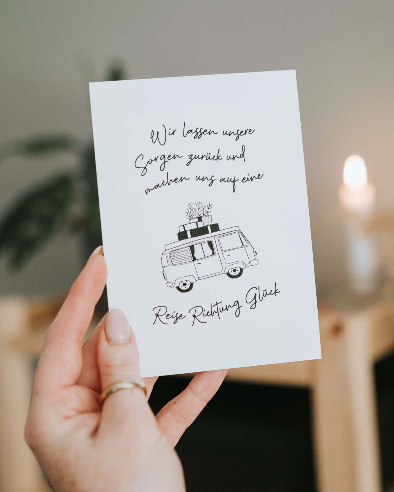 Reise Richtung Glück · Postkarte