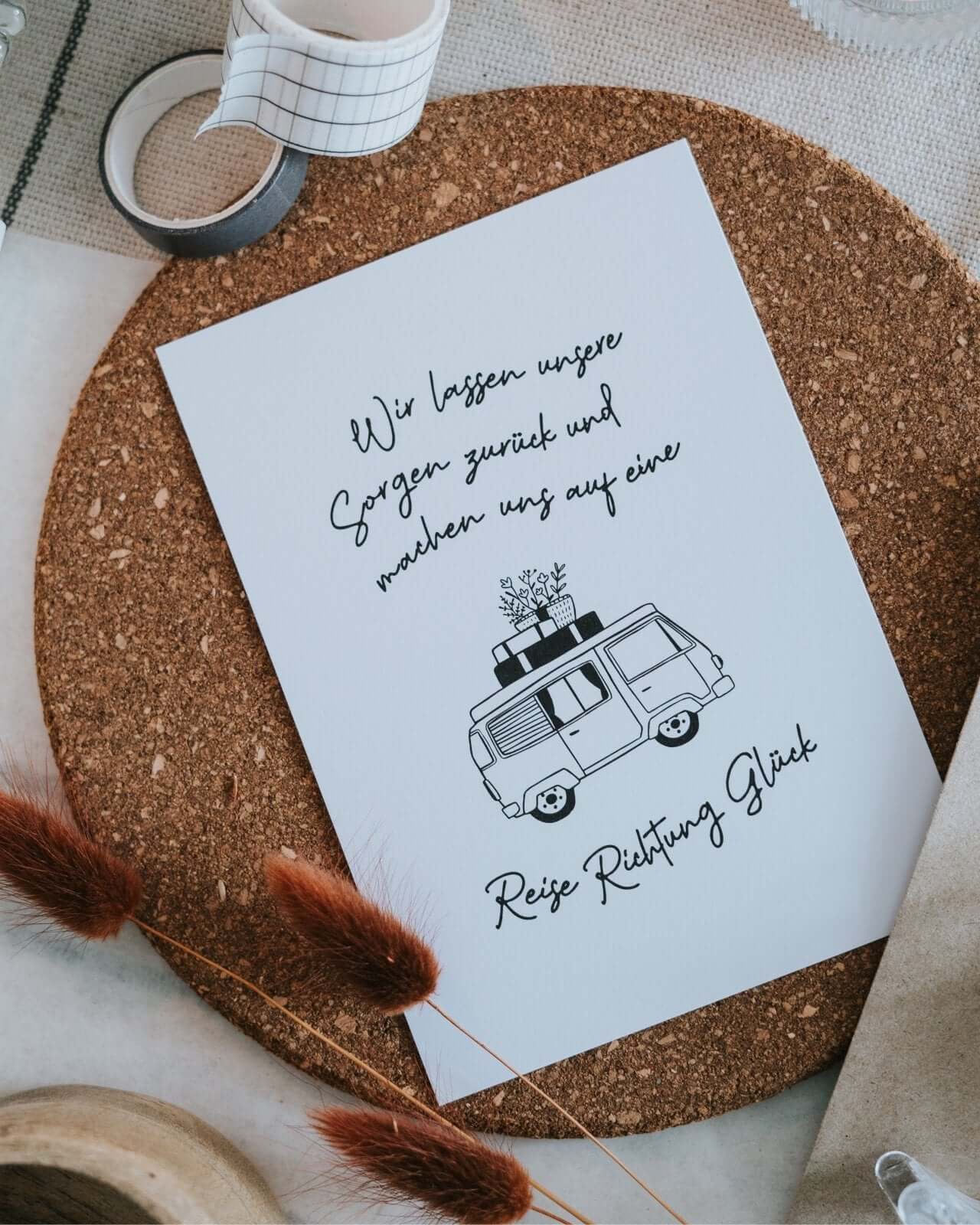 Reise Richtung Glück · Postkarte