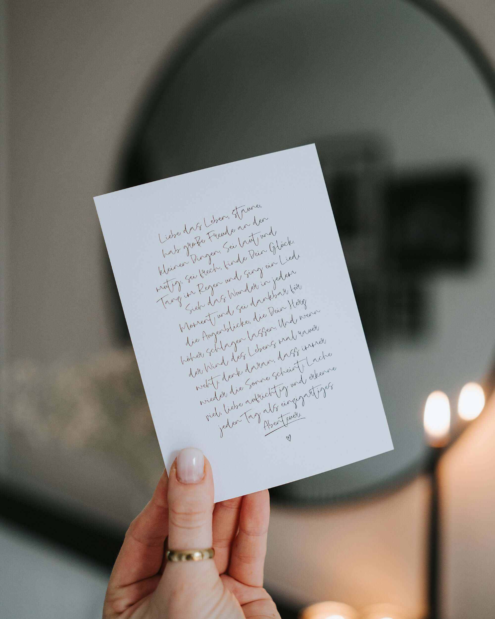 Liebe das Leben · Postkarte