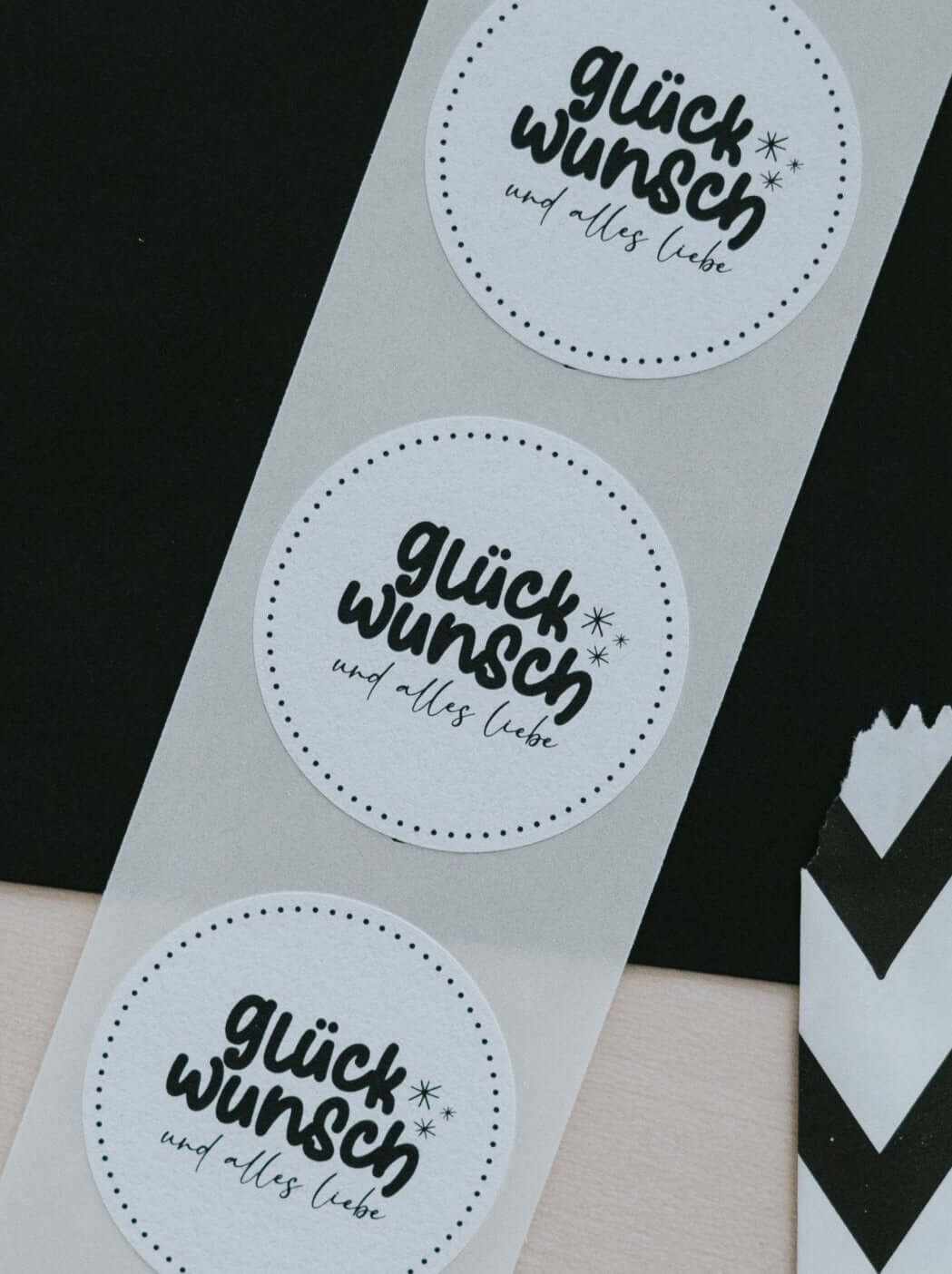 Glückwunsch · Aufkleber