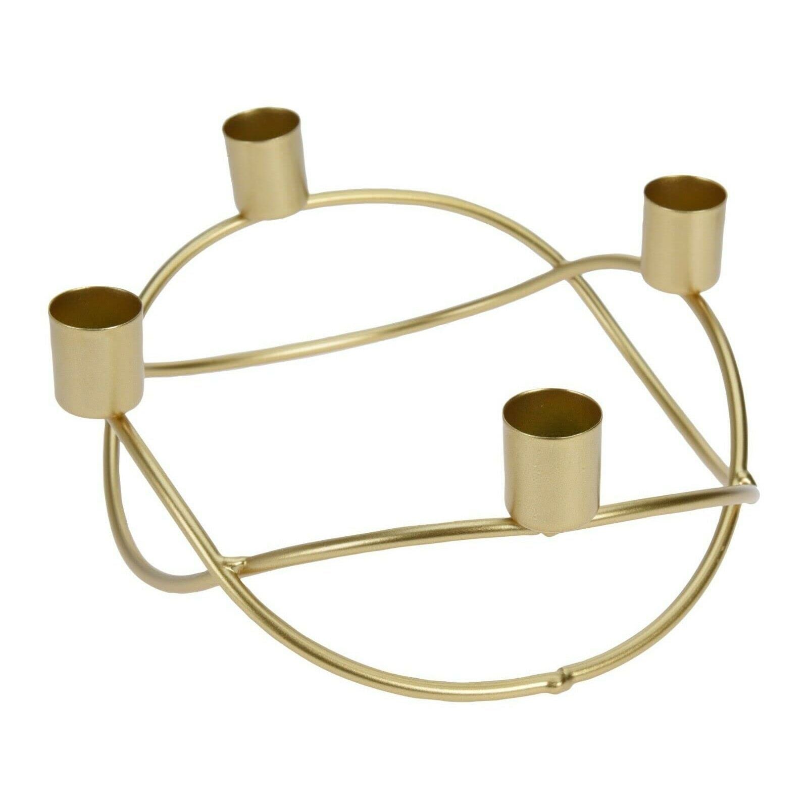 Kerzenständer Ø 21 cm in Gold – Runder Metall-Kerzenhalter für Adventskranz & Deko