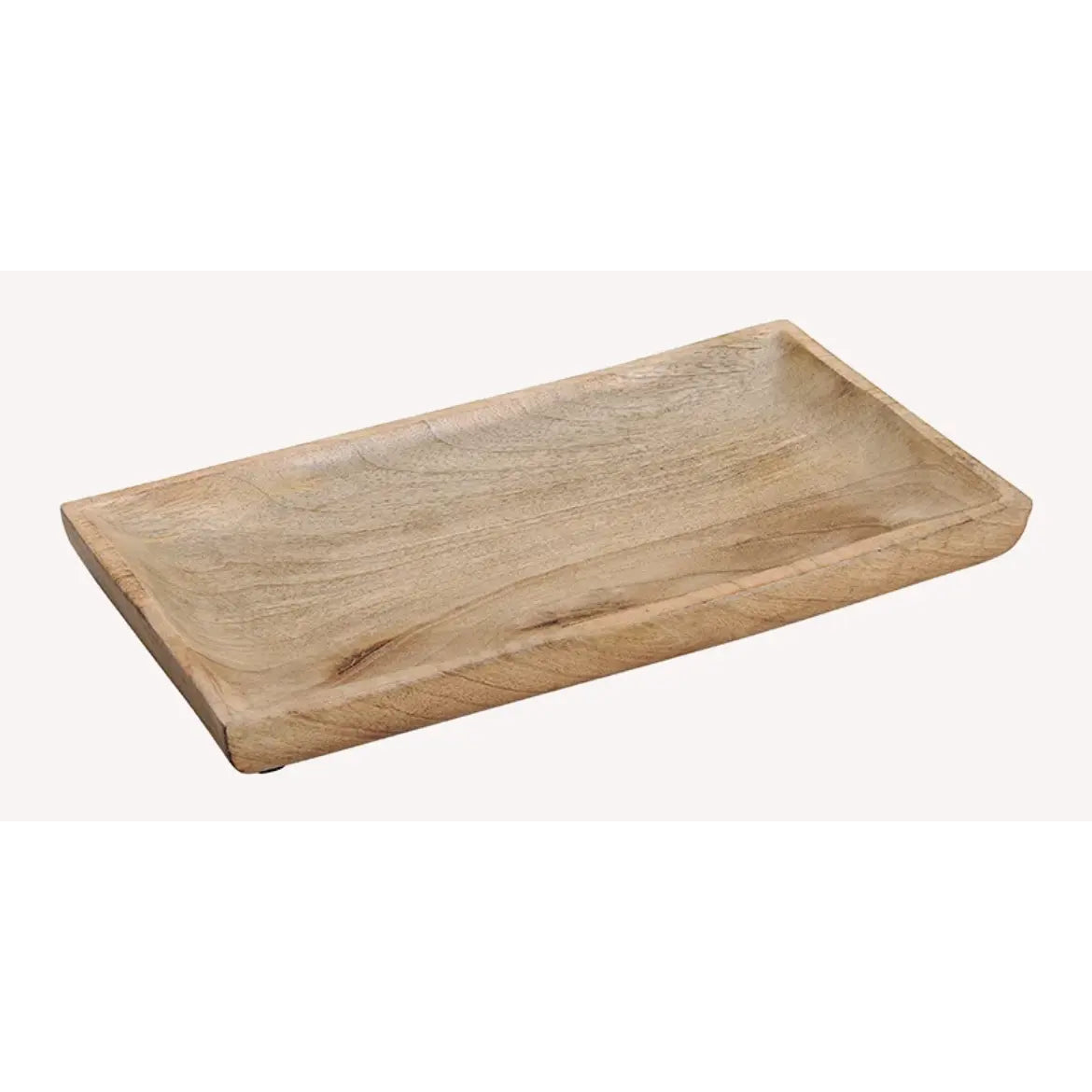 Mangoholz-Tablett 38×20 cm – Massives Holztablett als Dekoschale / Serviertablett