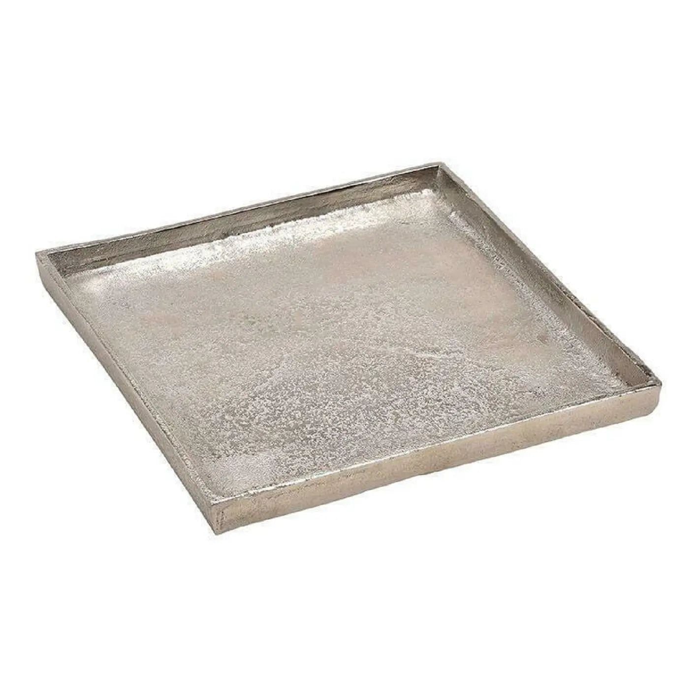 Dekoteller / Tablett 25×25 cm – Massive Metallschale in Silber für Tischdeko