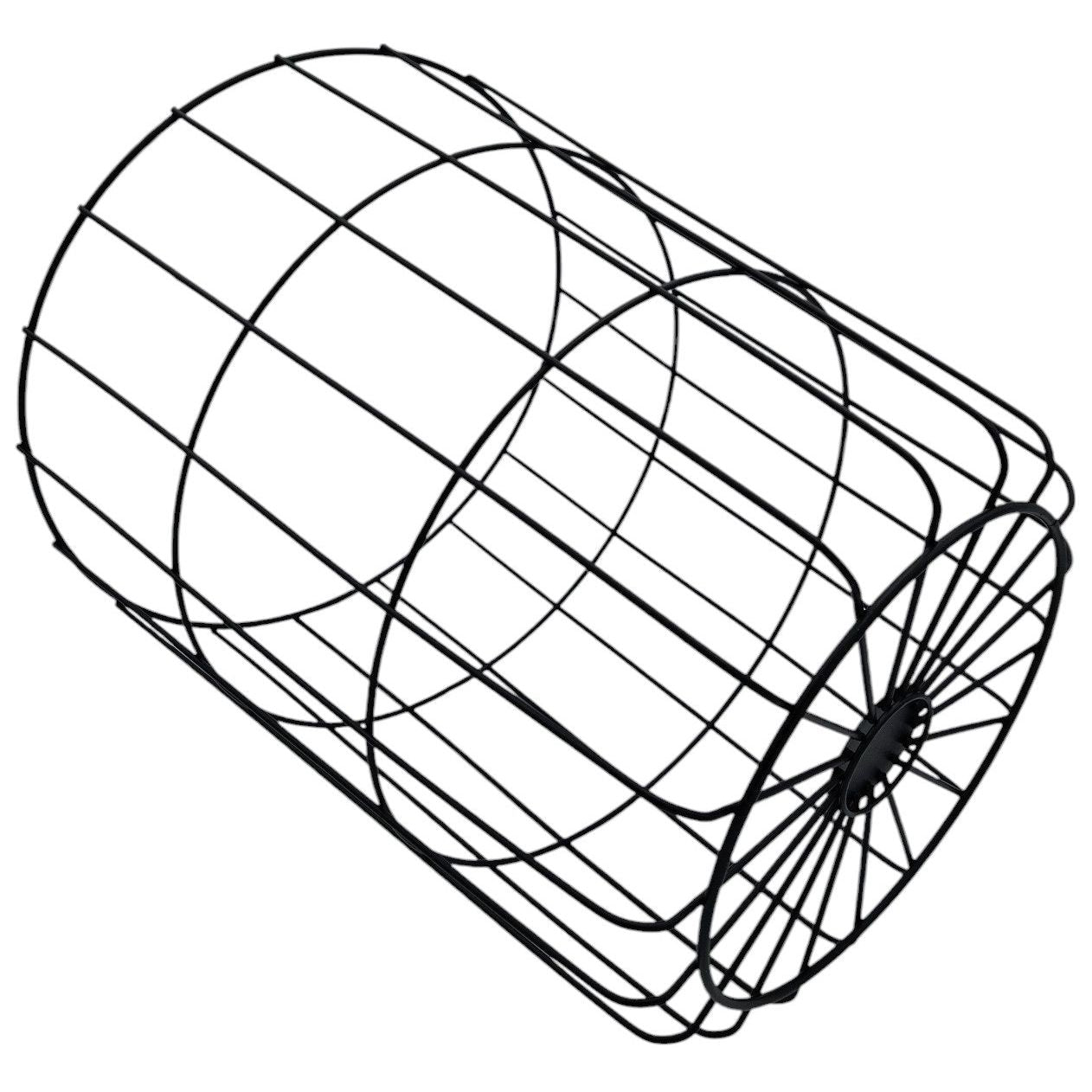 Wäschekorb Aufbewahrungskorb Korb Gitterkorb rund groß schwarz Metall Ø 39 cm