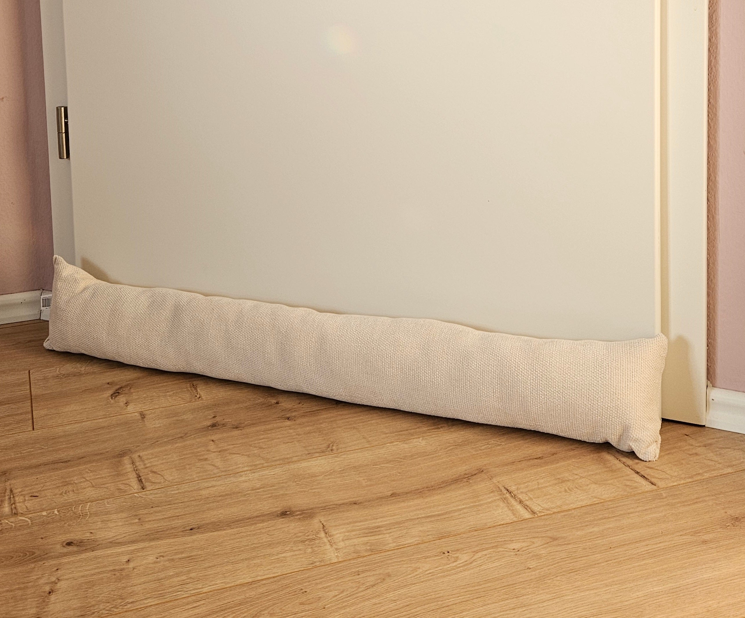 Zugluftstopper Türdichtung Türwindstopper Türen und Fenster Stoff grau creme beige 90 cm