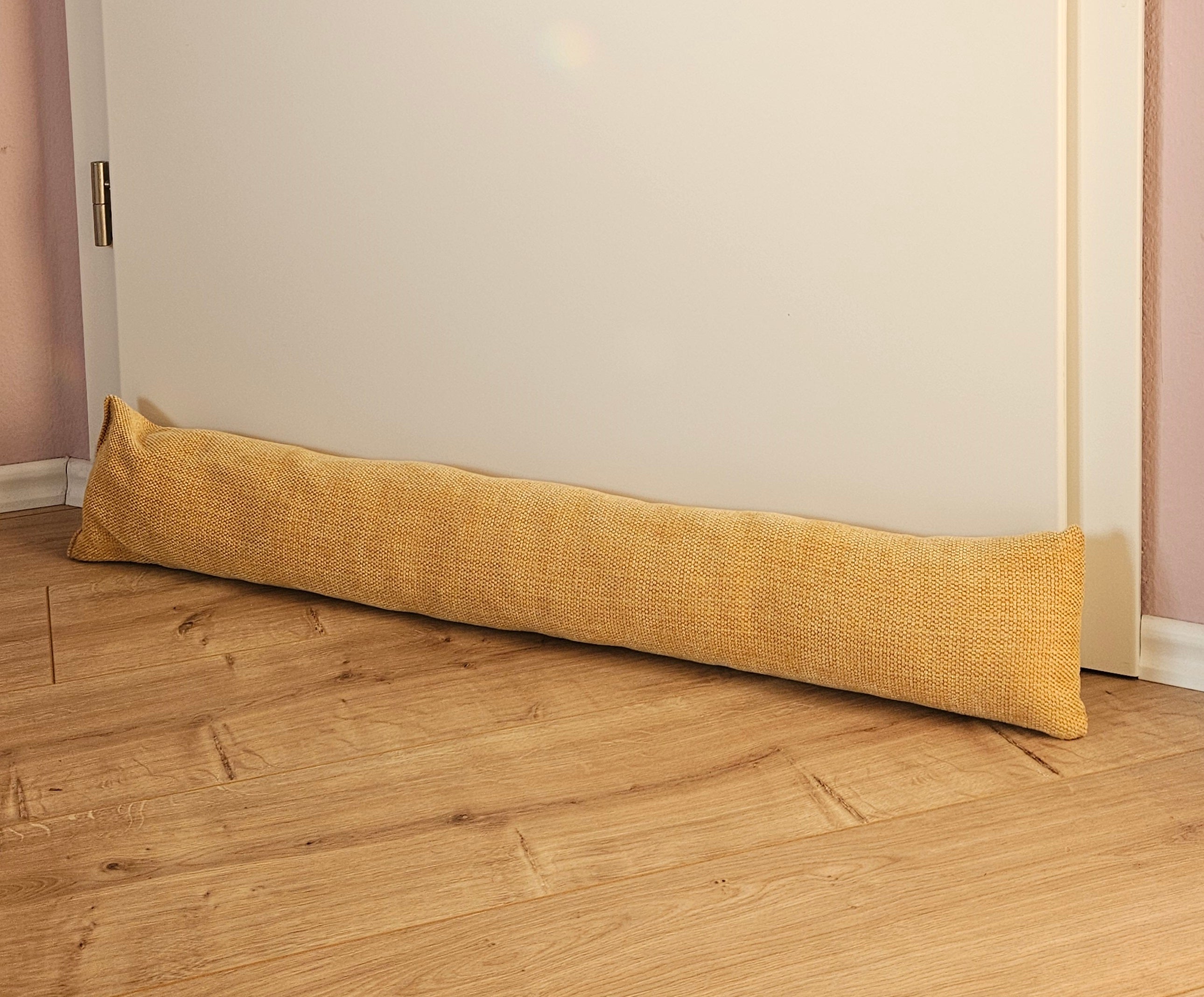 Zugluftstopper Türdichtung Türwindstopper Türen und Fenster Stoff grau creme beige 90 cm