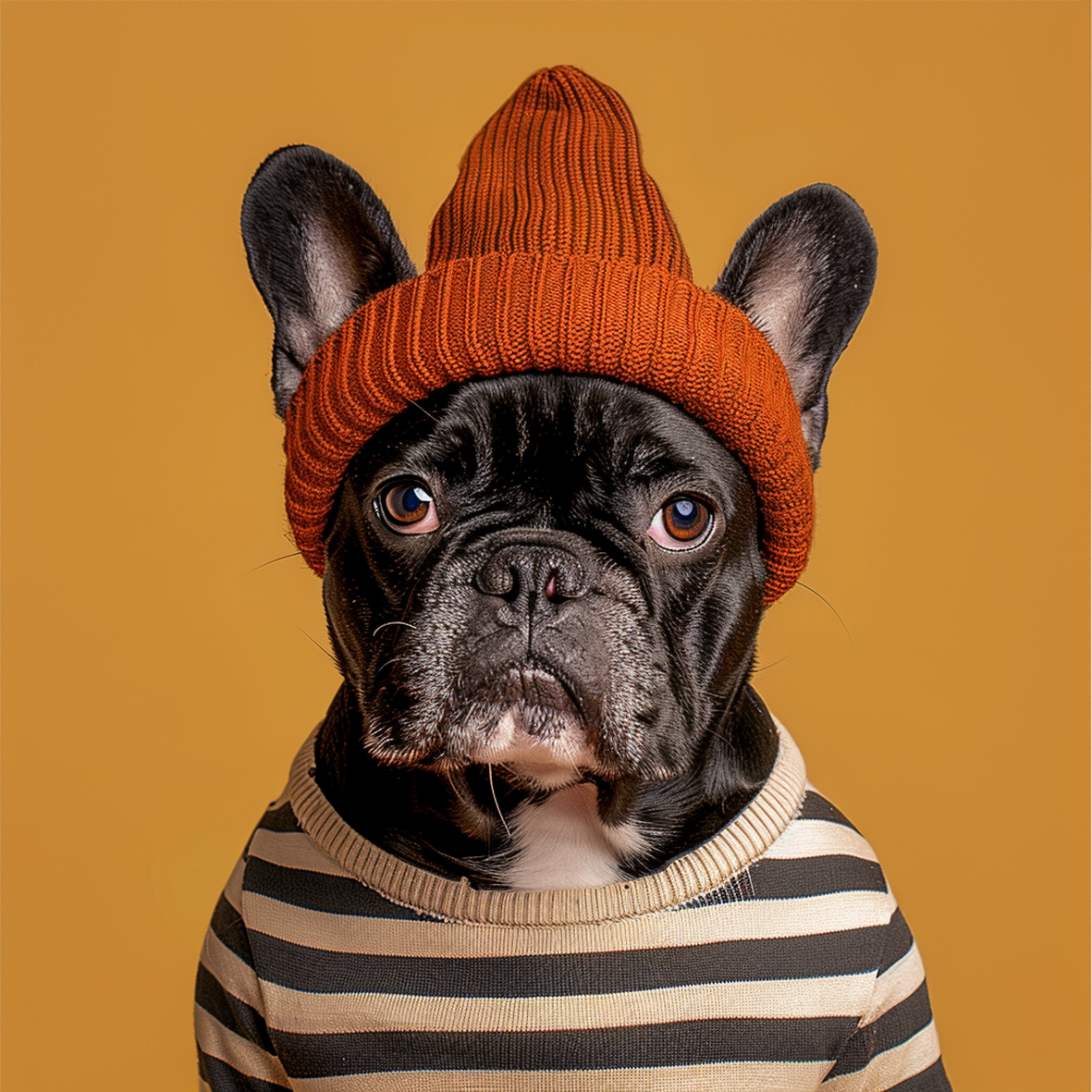 Monsieur Beanie | Kleines Kunstwerk aus Travertin
