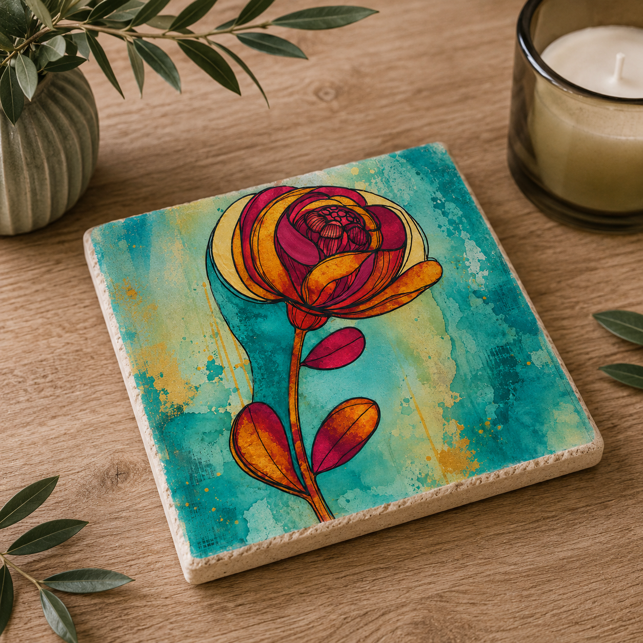 Botanica No. 05 – Blütenkunst auf Travertin | Candelae