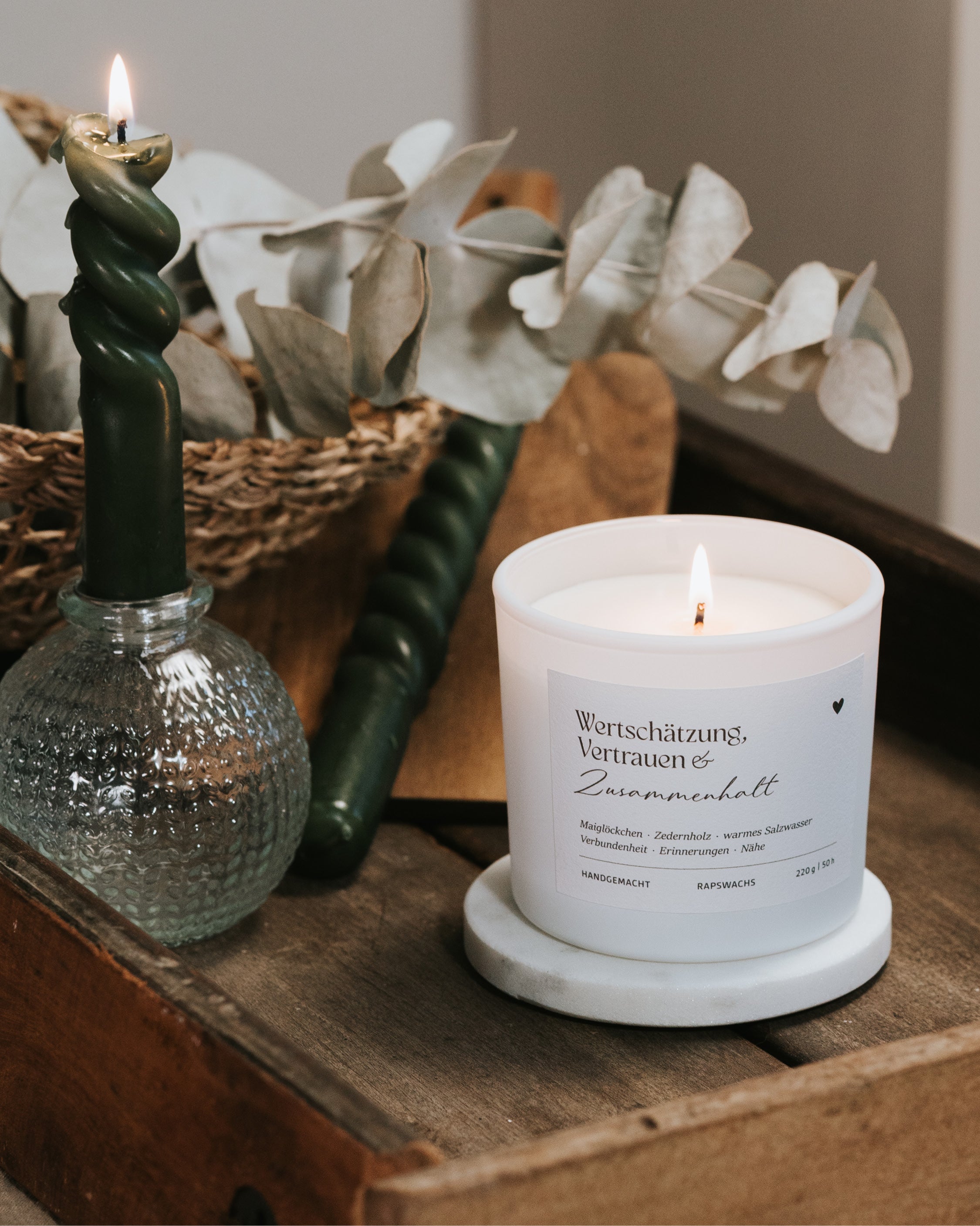 Wertschätzung, Vertrauen und Zusammenhalt · Duftkerze