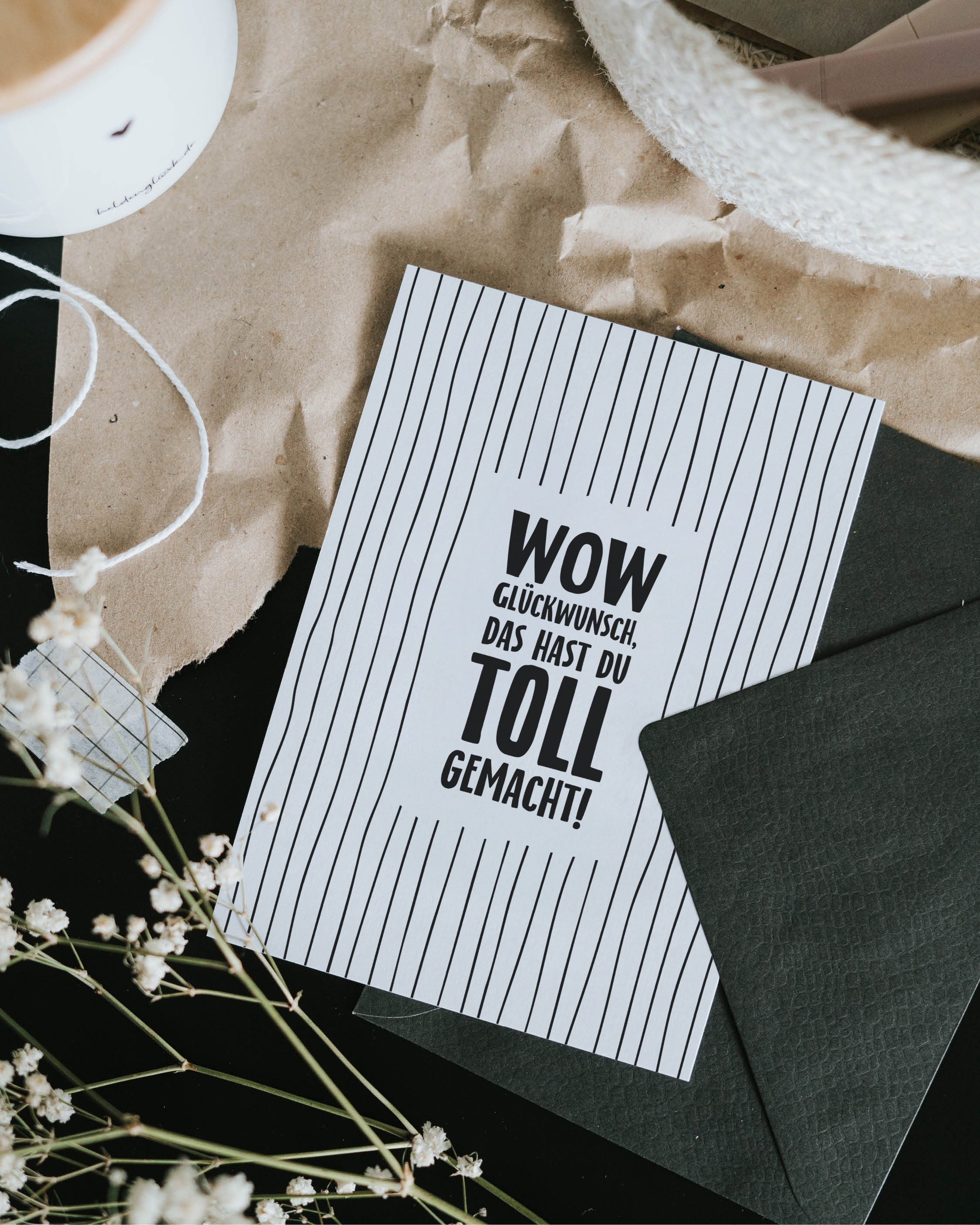 Wow Glückwunsch · Postkarte