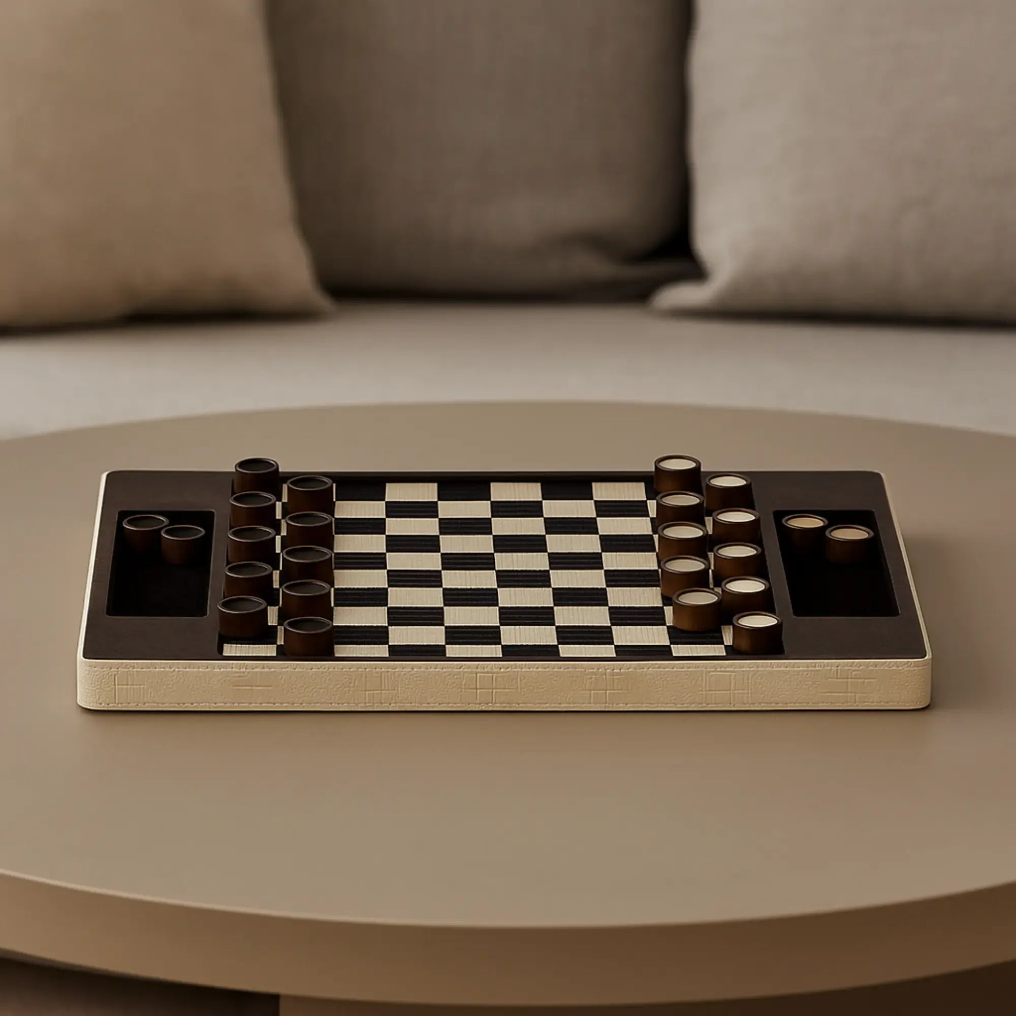 Damespiel - Checkers Brettspiel - Exklusives Strategiespiel Elegance Checkers Damespiel