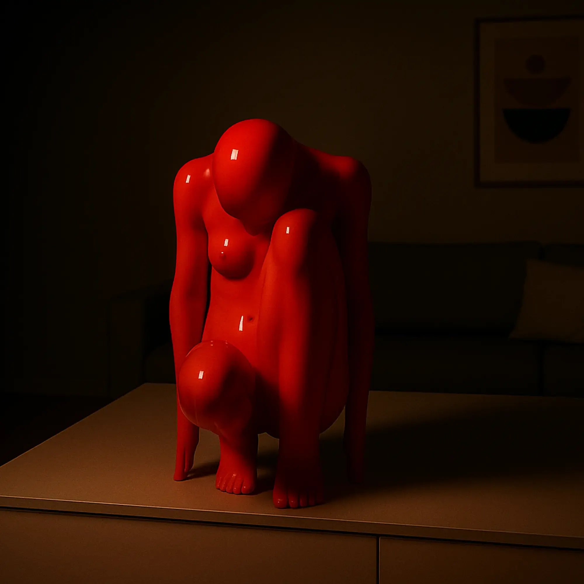 Dekofigur - Skulptur Abstraktes Hochglanz-Statement Figura Rubra