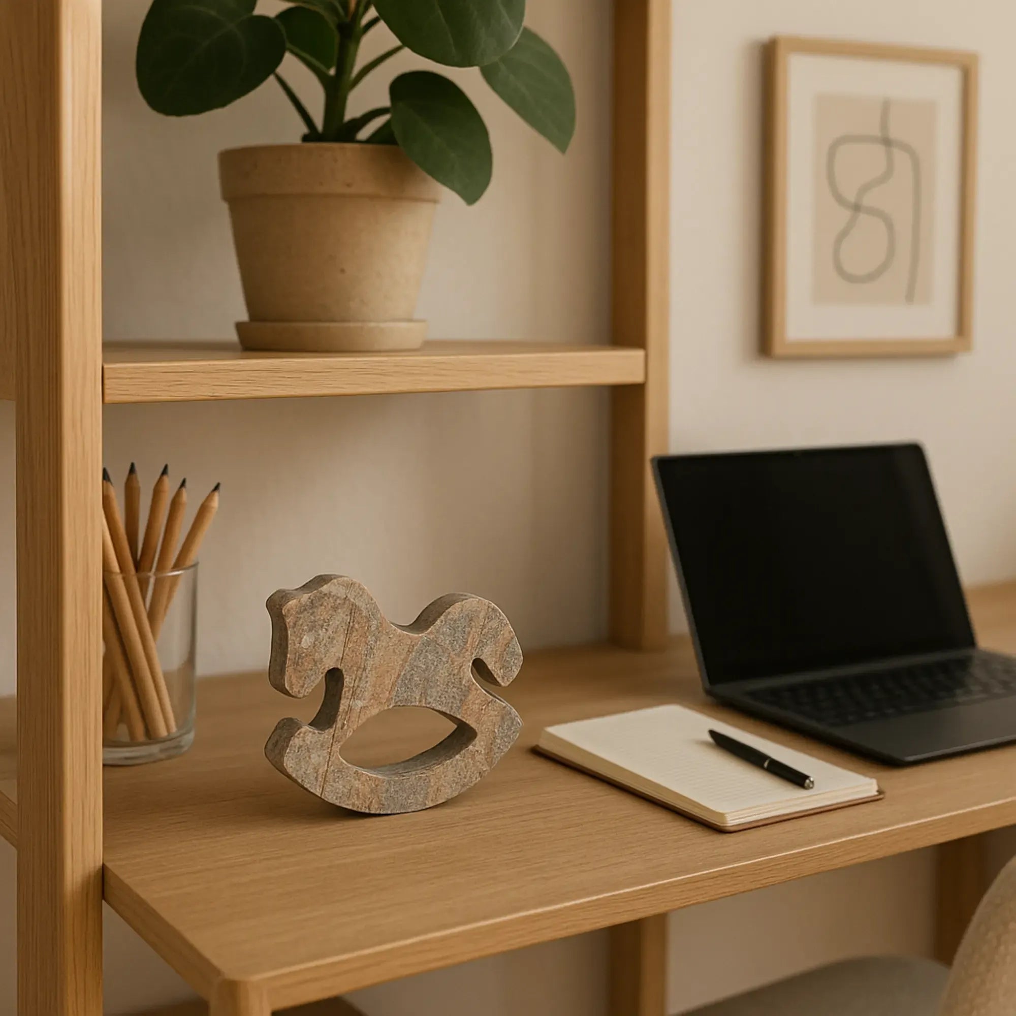 Dekofigur - Schaukelpferd - Pferd Marmorskulptur Deko Pferd aus Marmor Stratos Arc