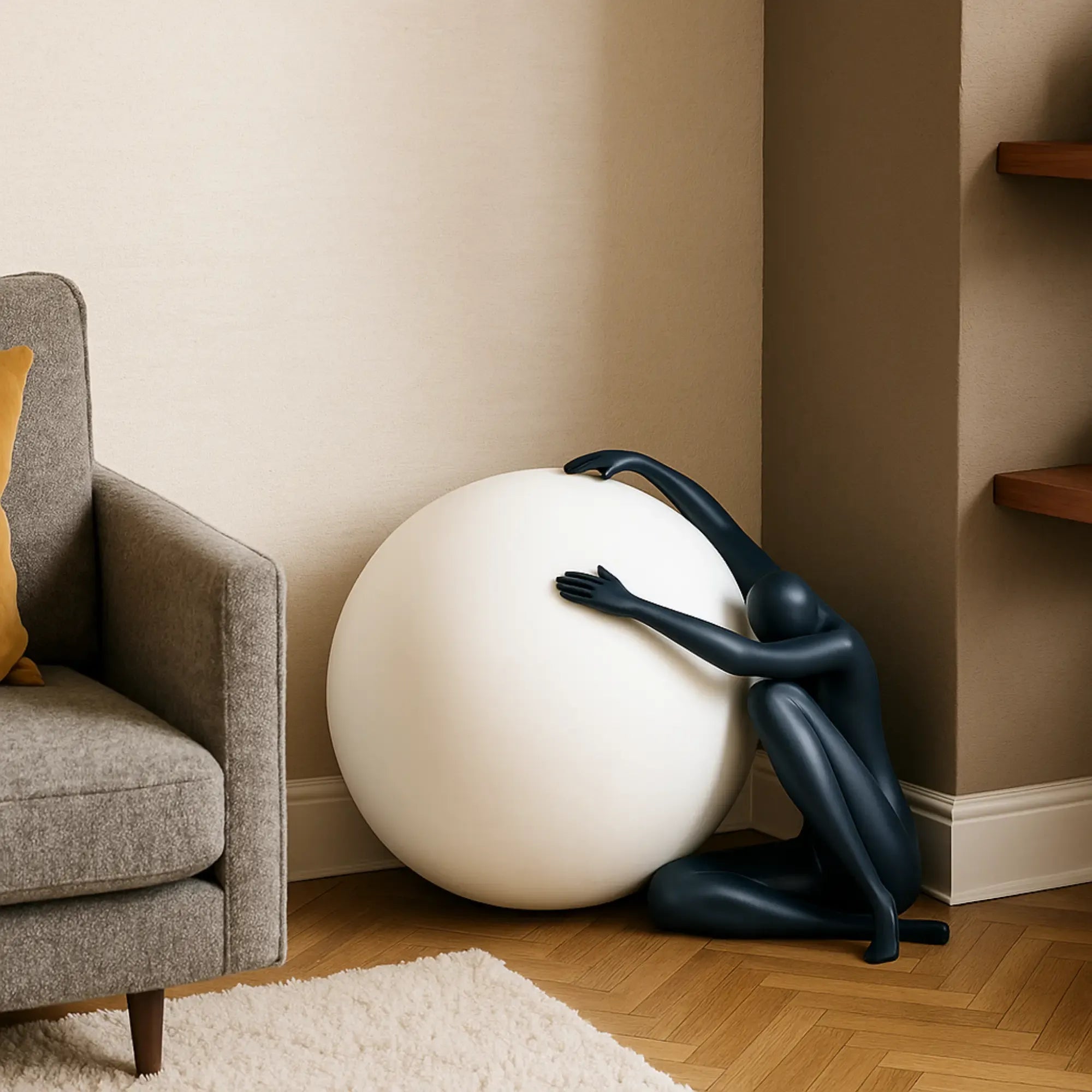 Dekofigur - Abstrakte Skulptur Statement-Figur Sisyphos Orbis