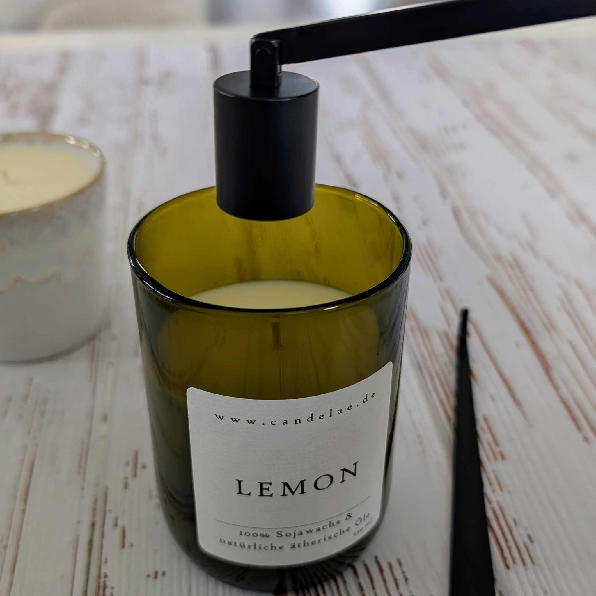 Kerzenpflege-Set Schwarz mit Dochtschere, Kerzenlöscher und Dochtheber aus Edelstahl für Duftkerzenpflege