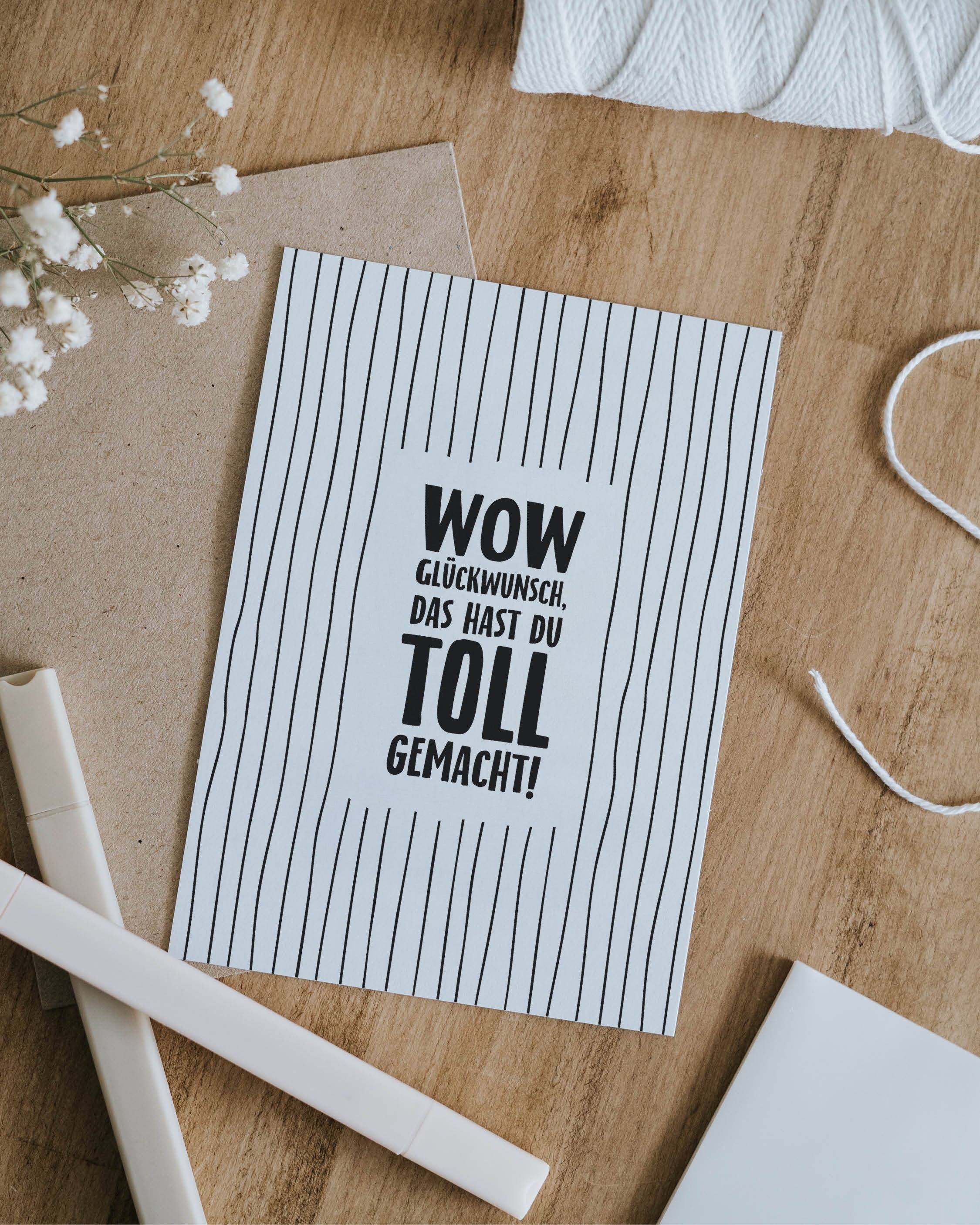 Wow Glückwunsch · Postkarte